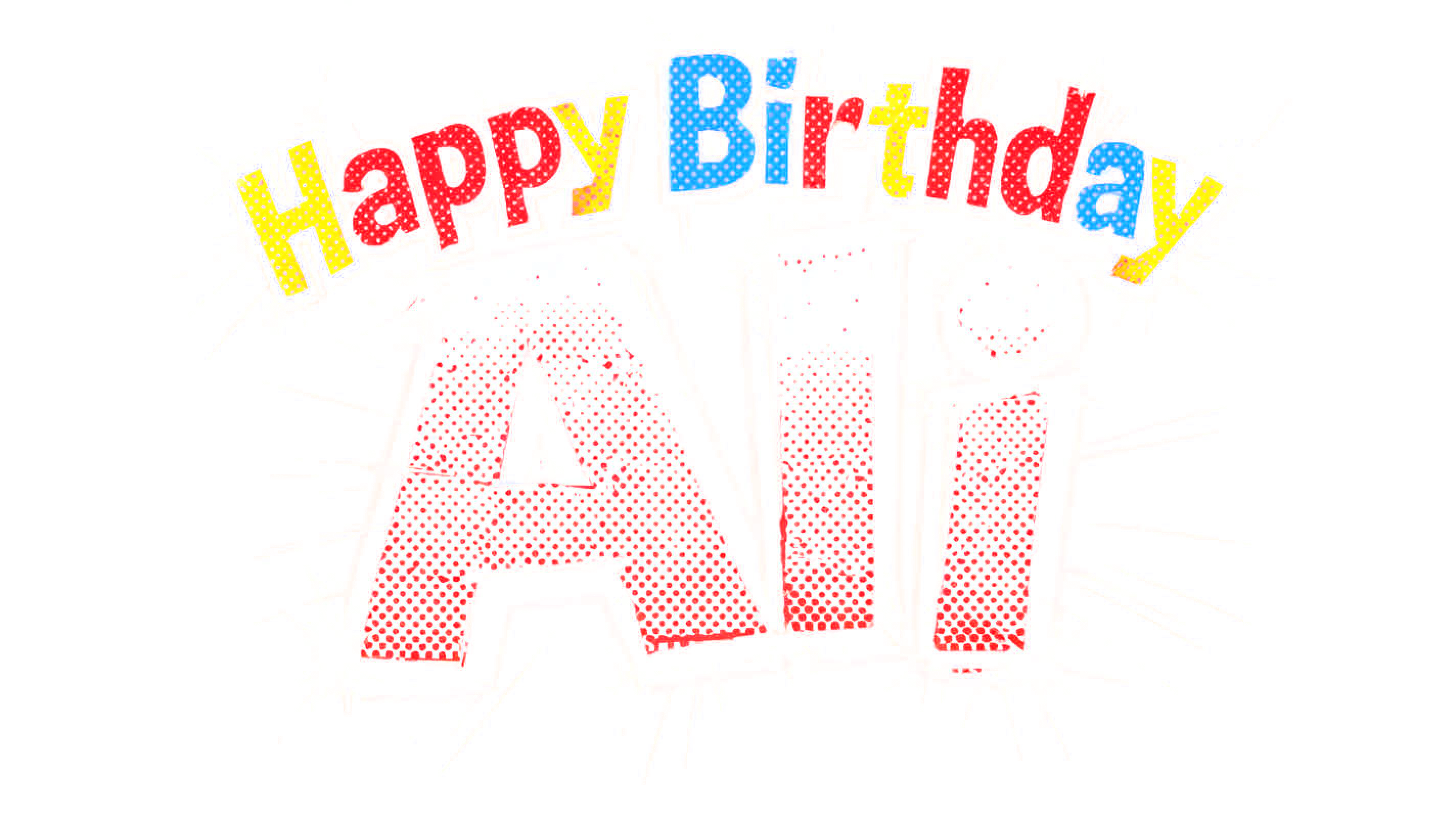 "Happy Birthday Ali" — Comic Book text effect