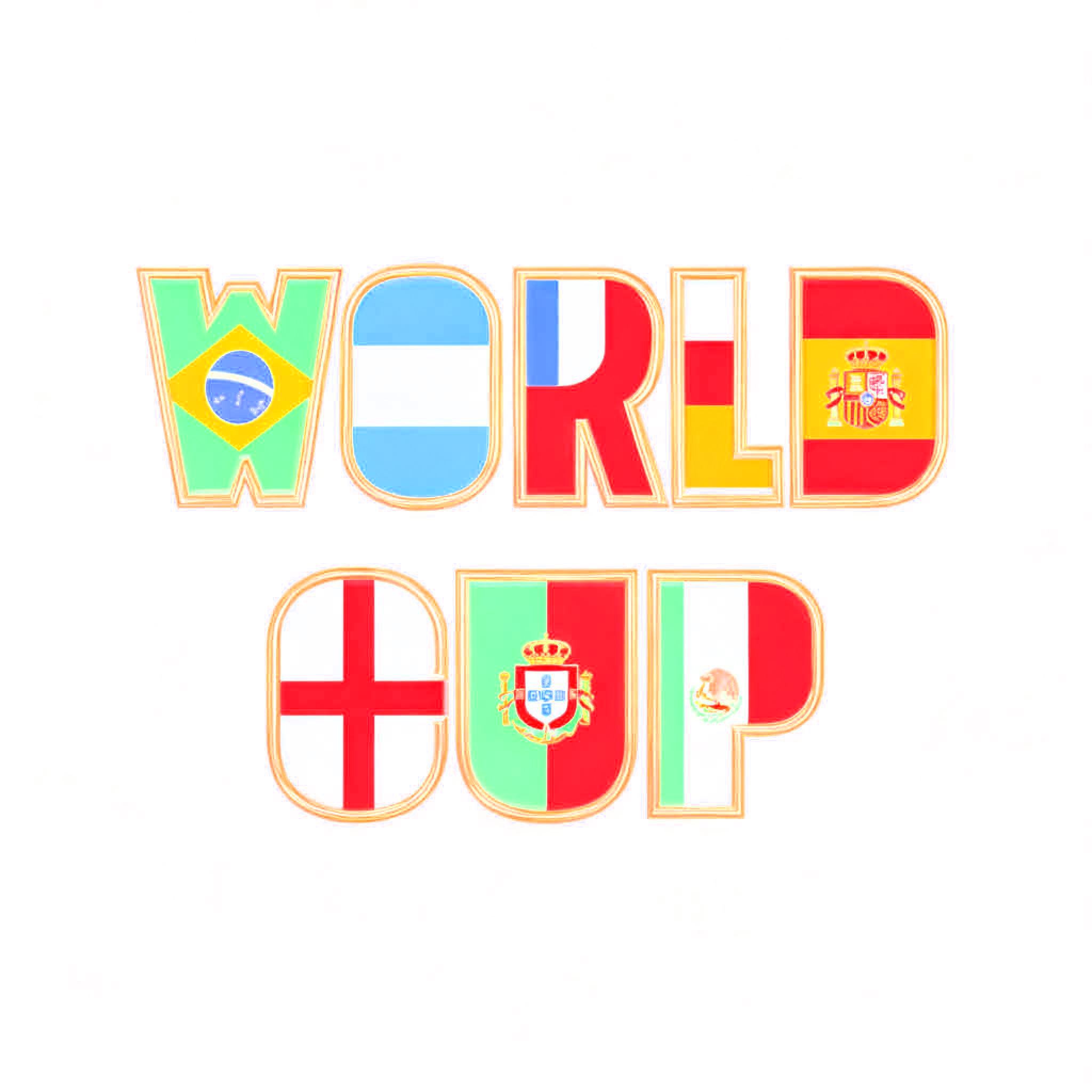 "World Cup with the letters as country flags" — Sports Football | AI Text Effect Generator