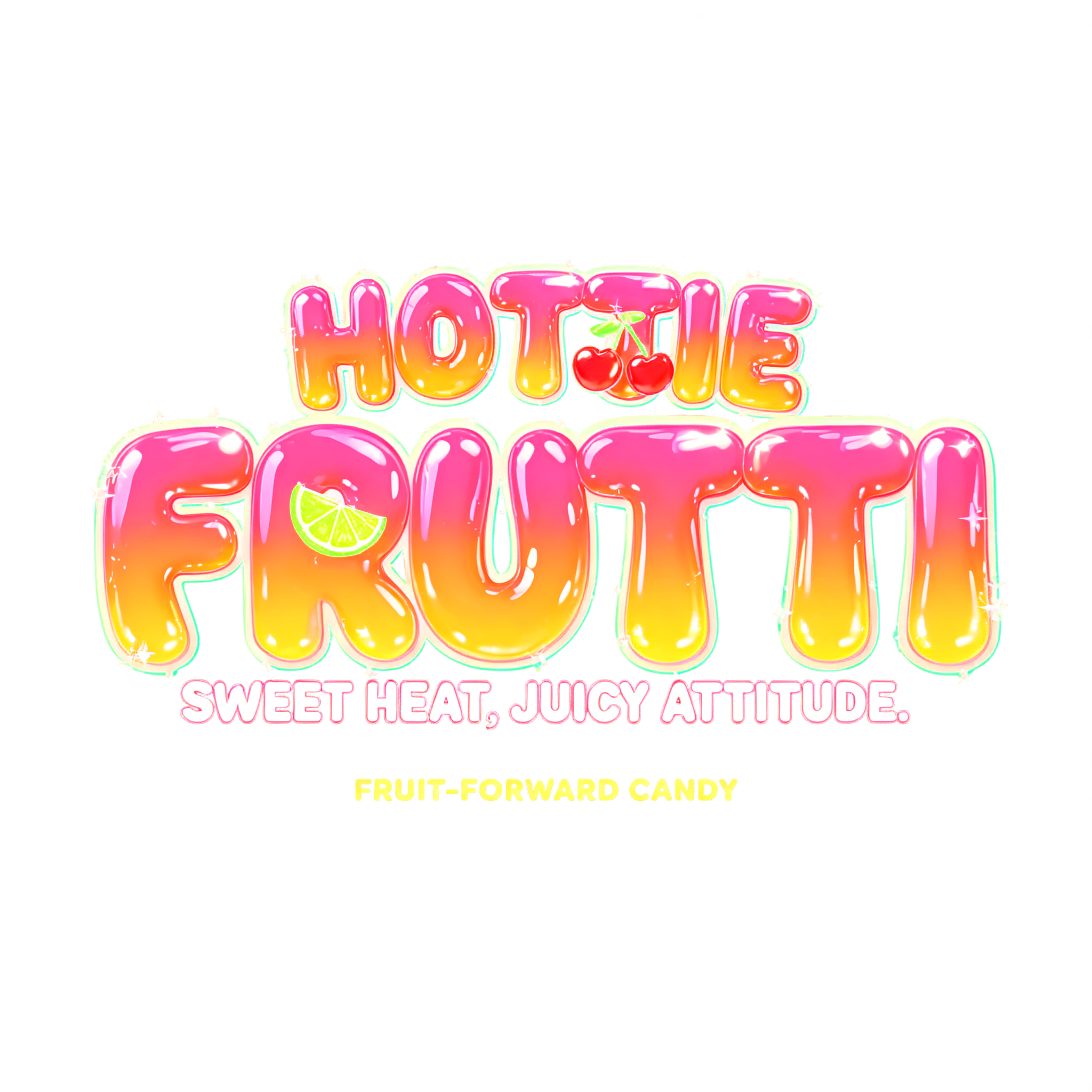 "HOTTIE FRUTTI" — Bubble text effect
