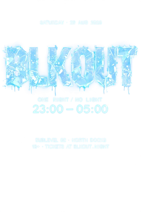 "BLKOUT" — Glass Frozen text effect