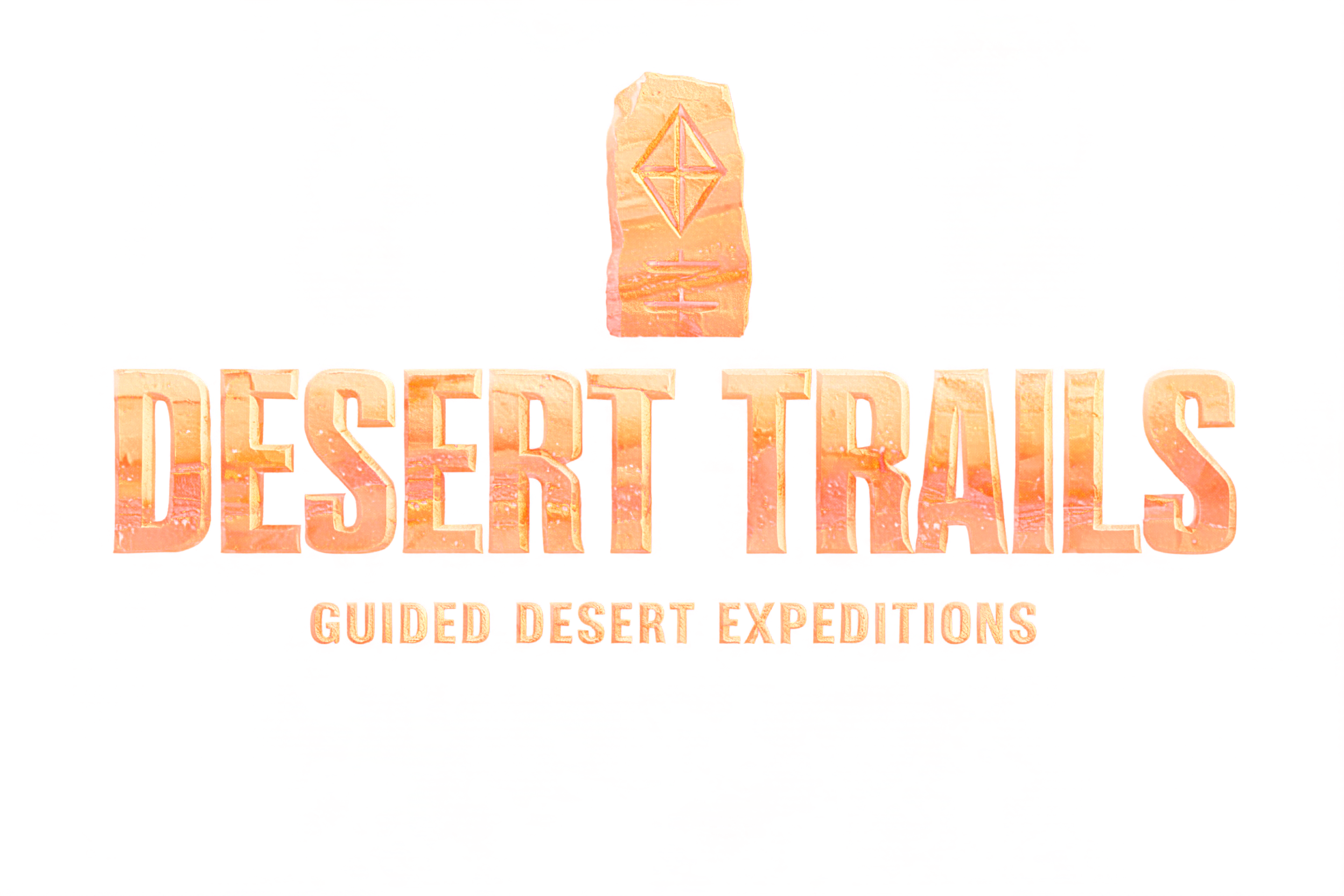 "DESERT TRAILS
GUIDED DESERT EXPEDITIONS" — Sand Stone | AI Text Effect Generator