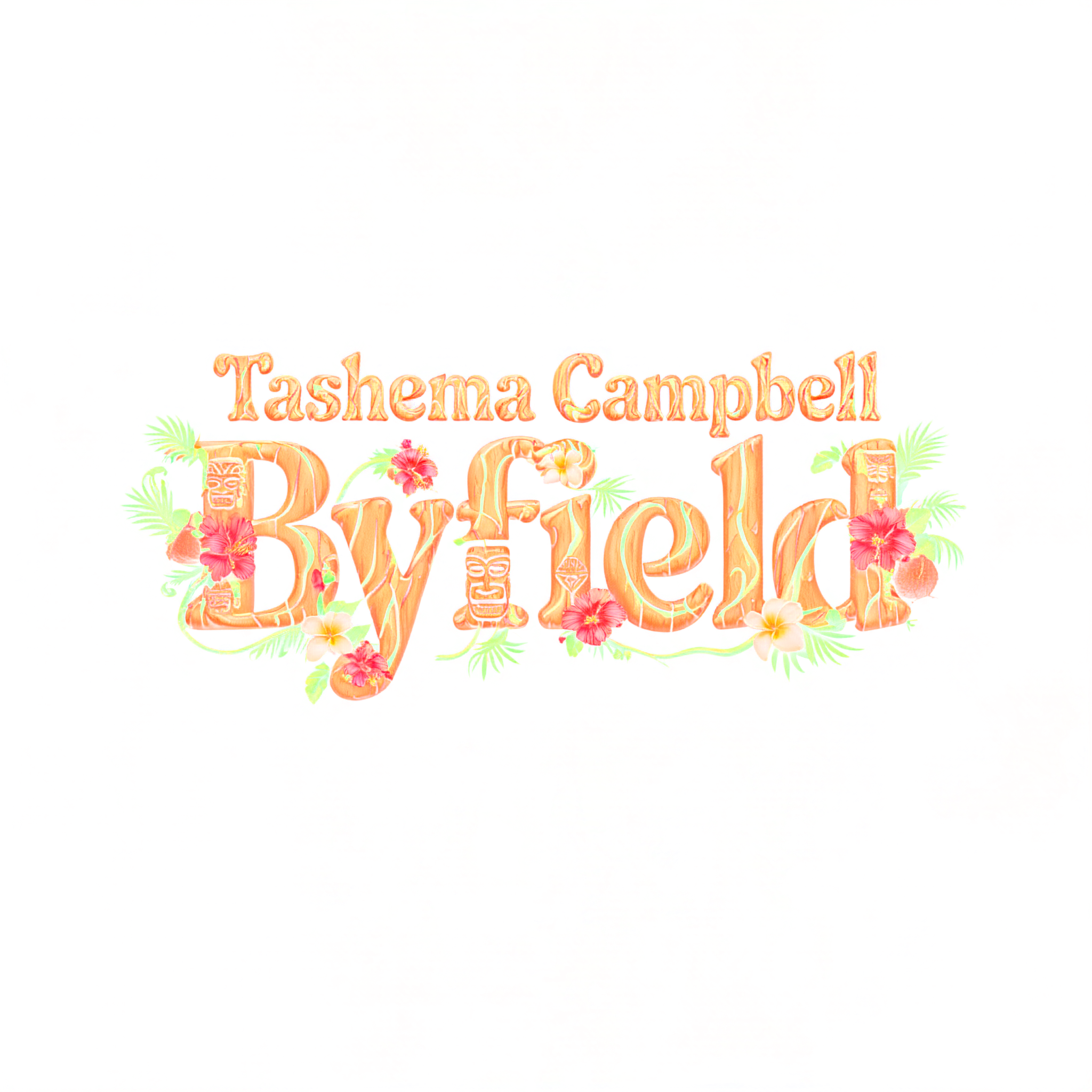 "Tashema Campbell Byfield" — Hawaiian | AI Text Effect Generator