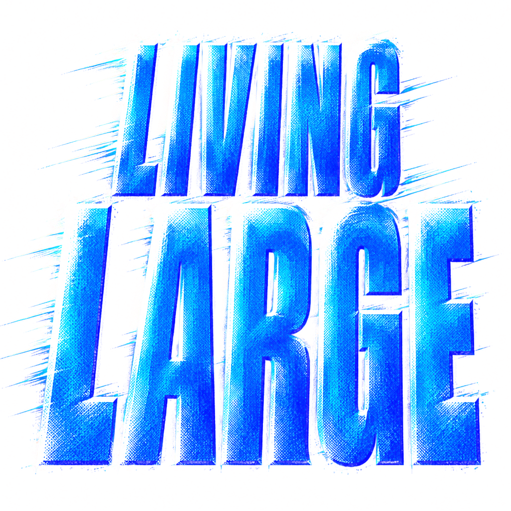 "LIVING  LARGE" — Sports | AI Text Effect Generator