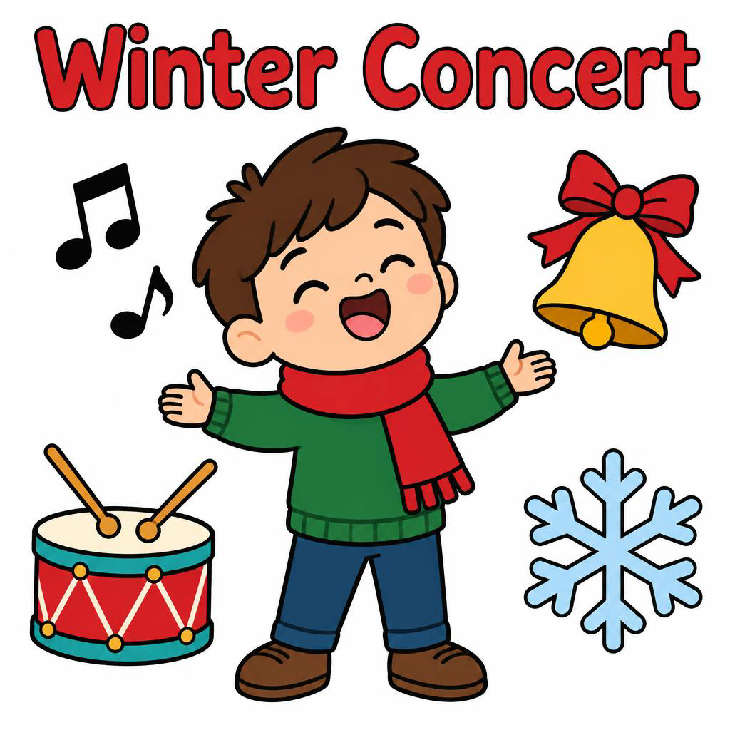 "Winter Concert" — Cheerful Cut-Paper | AI Text Effect Generator
