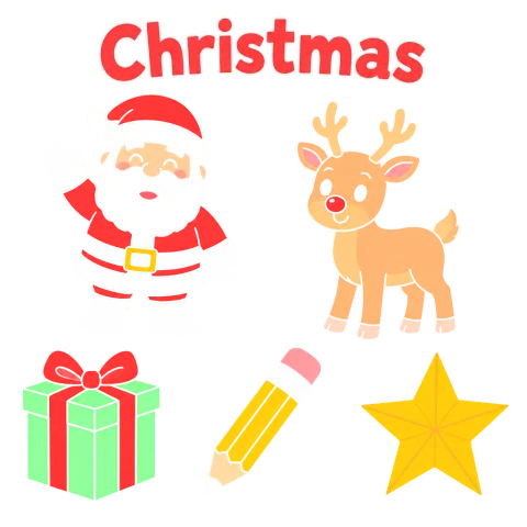 "Christmas" — Bright Flat Holiday text effect