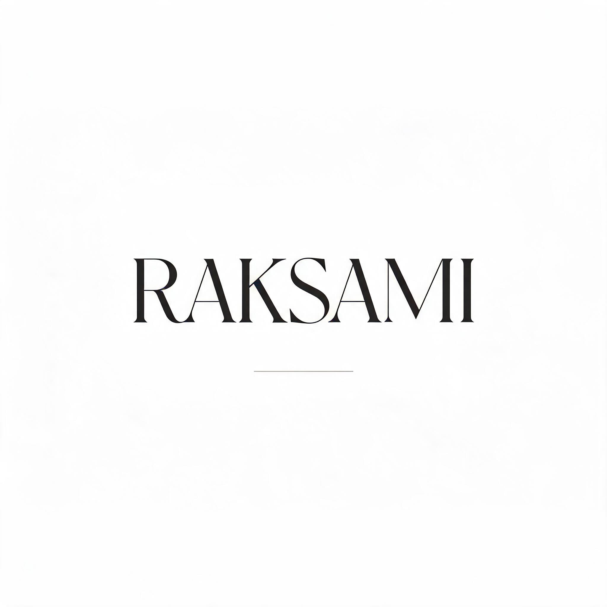 "RAKSAMI" — Minimal text effect