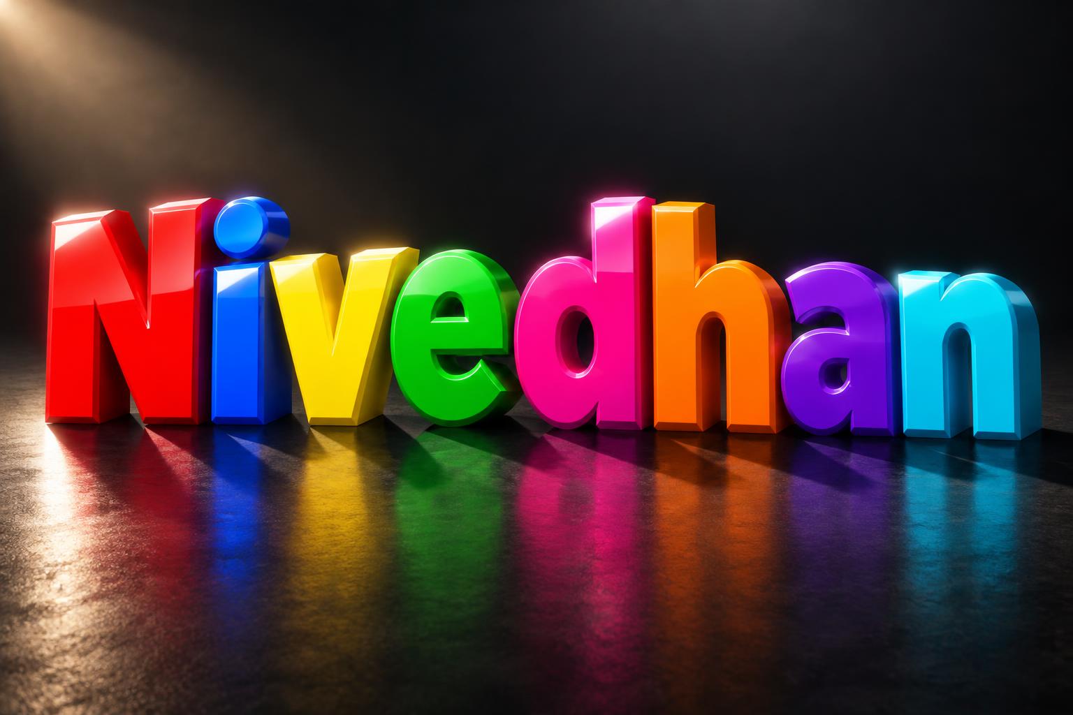 "Nivedhan" — 3d Bold | AI Text Effect Generator