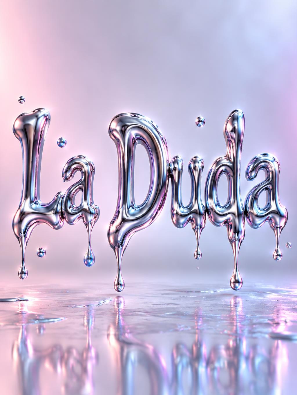 "La Duda" — Y2k Liquid text effect