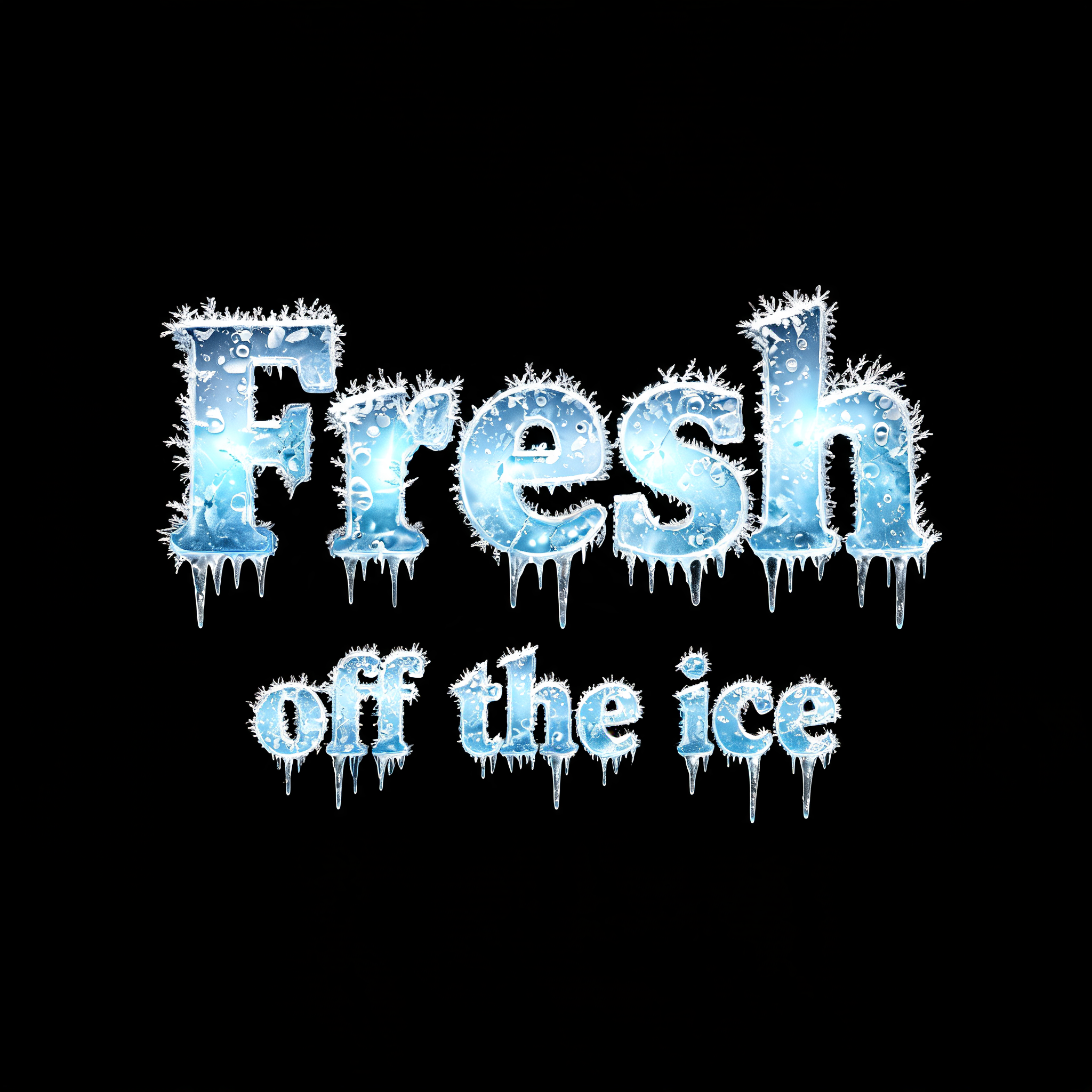 "Fresh off the ice" — Glass Frozen | AI Text Effect Generator