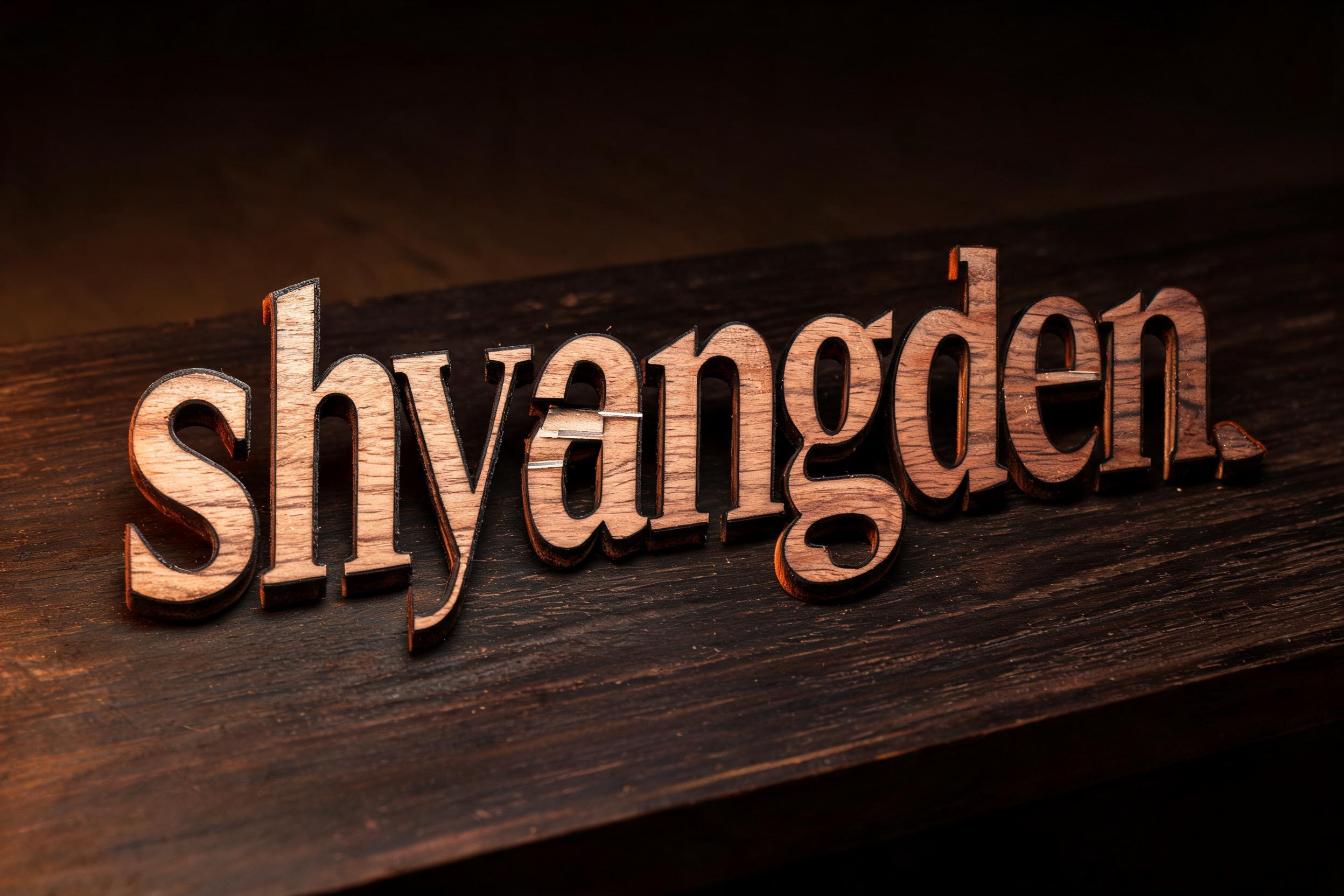 "shyangden" — Laser Cut | AI Text Effect Generator