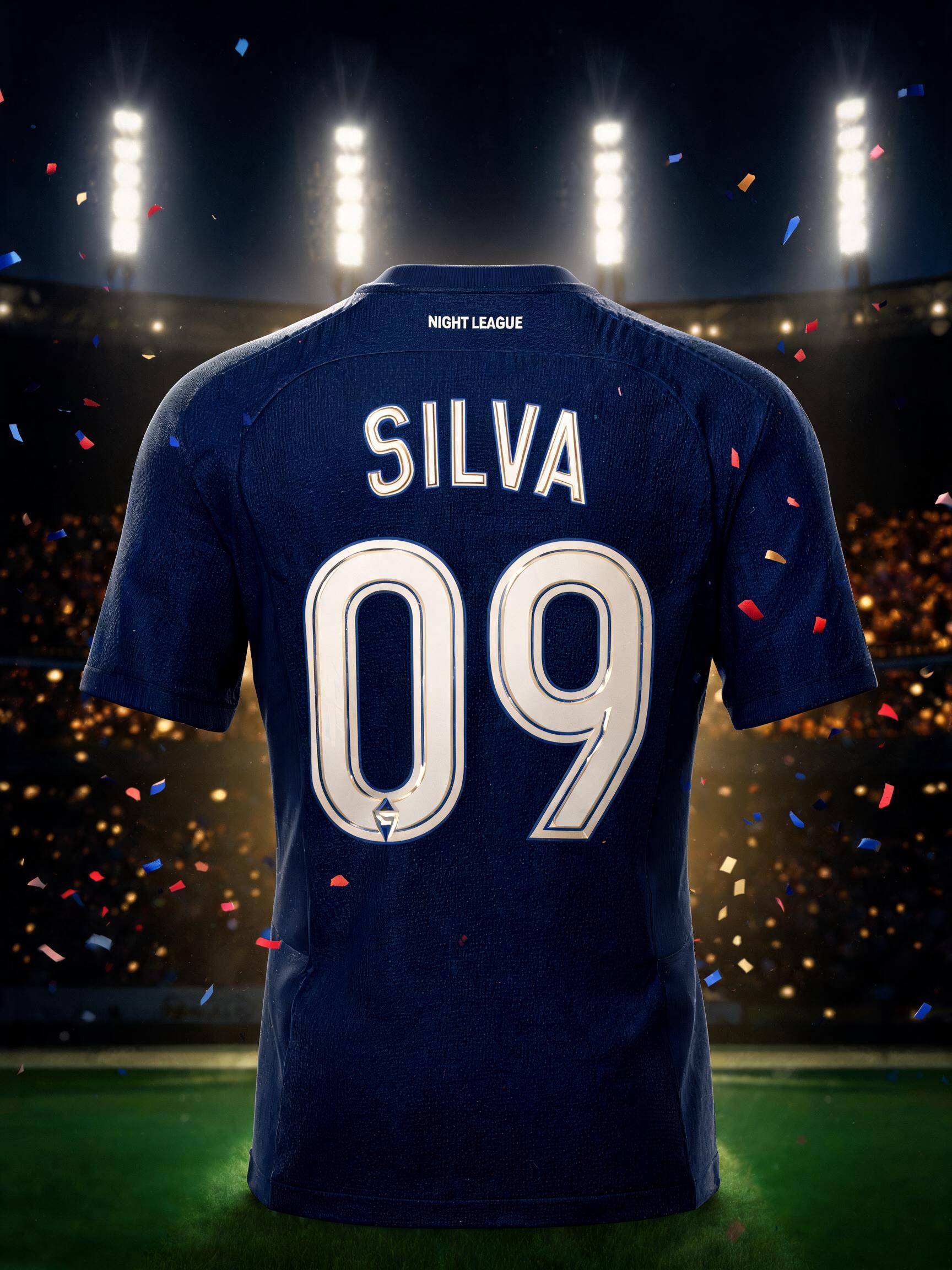 "SILVA
09
NIGHT LEAGUE" — Sports Football | AI Text Effect Generator