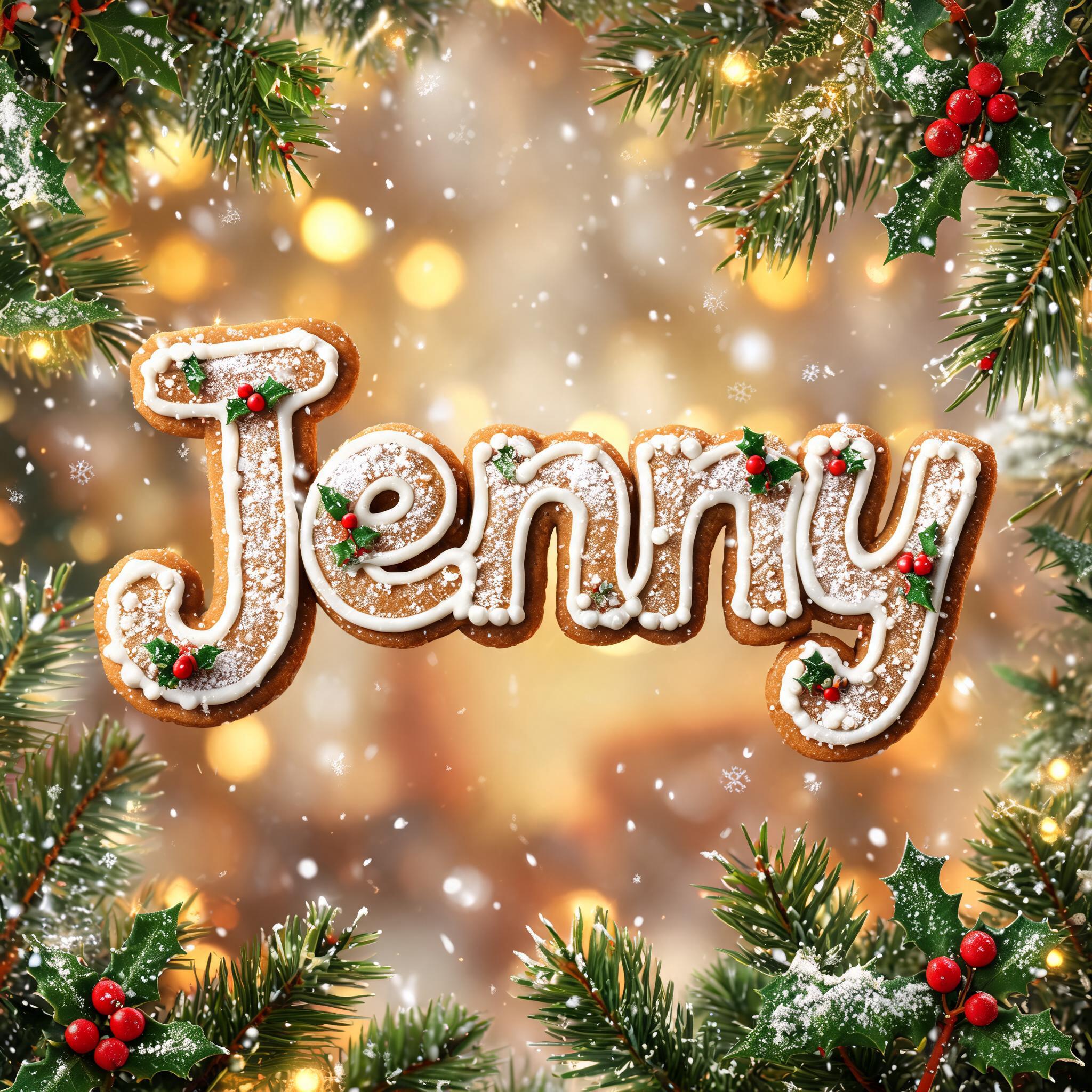 "Jenny" — Christmas text effect