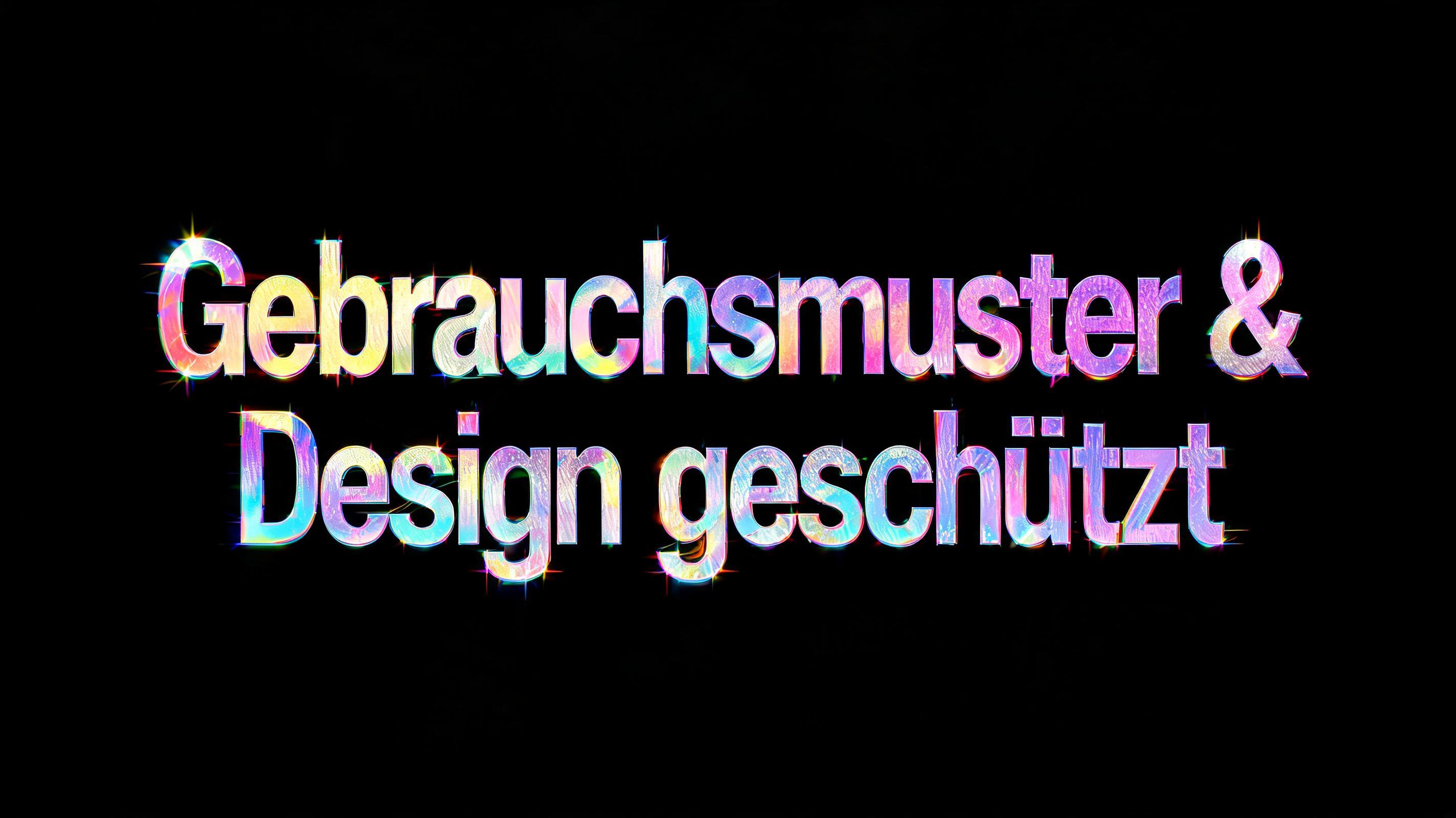 "Gebrauchsmuster & Design geschützt" — Holographic | AI Text Effect Generator