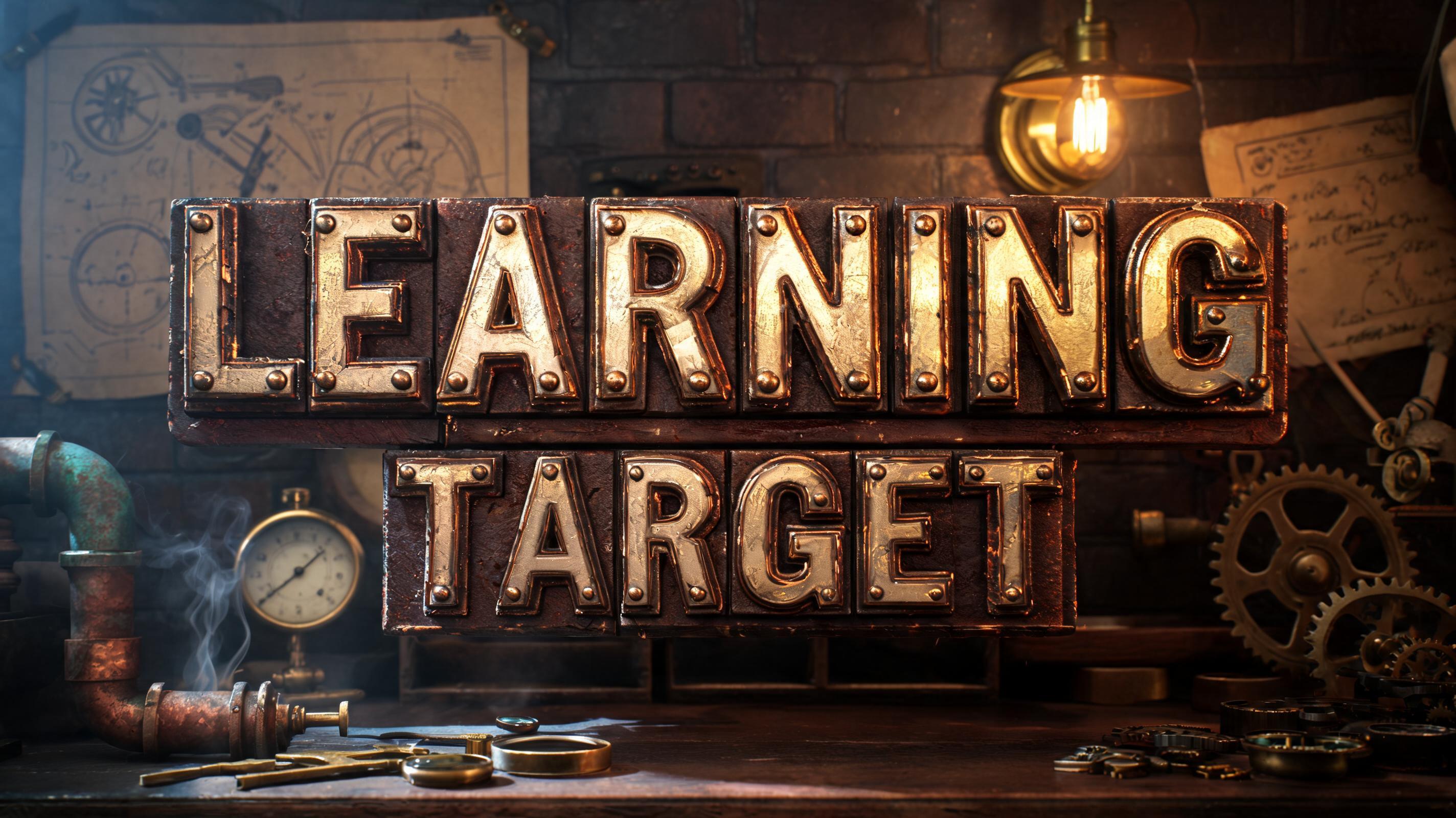 "Learning Target" — Steampunk | AI Text Effect Generator
