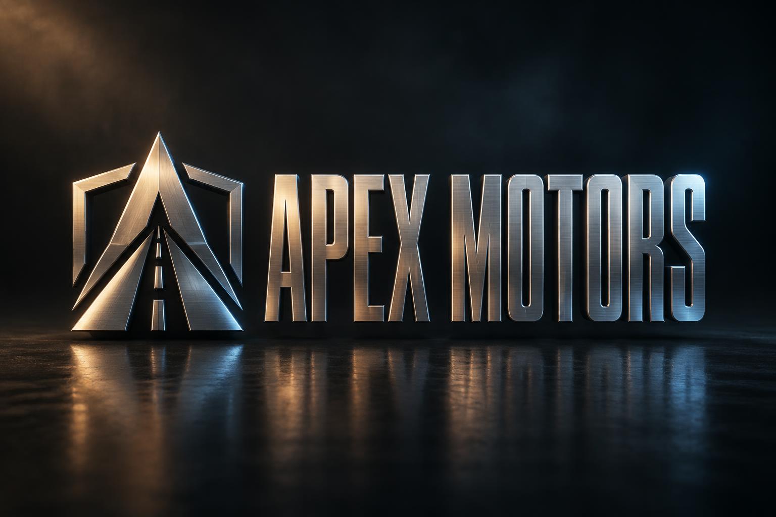 "APEX MOTORS" — Metallic | AI Text Effect Generator