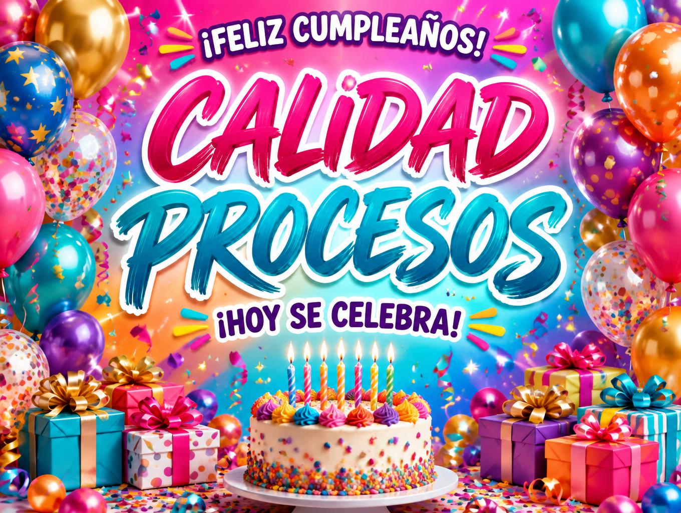 "CALIDAD
PROCESOS
¡FELIZ CUMPLEAÑOS!
¡HOY SE CELEBRA!" — Birthday | AI Text Effect Generator