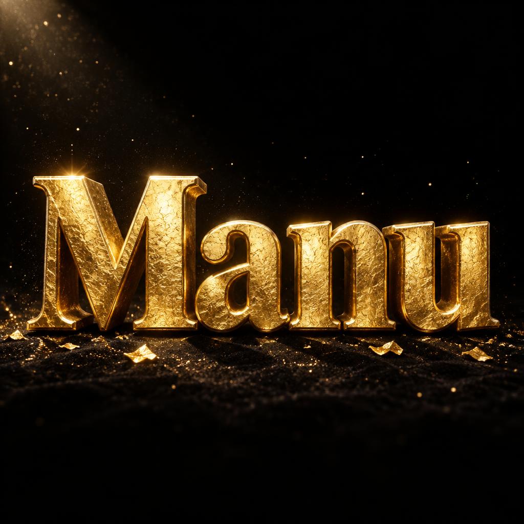 "Manu" — Luxury Gold | AI Text Effect Generator