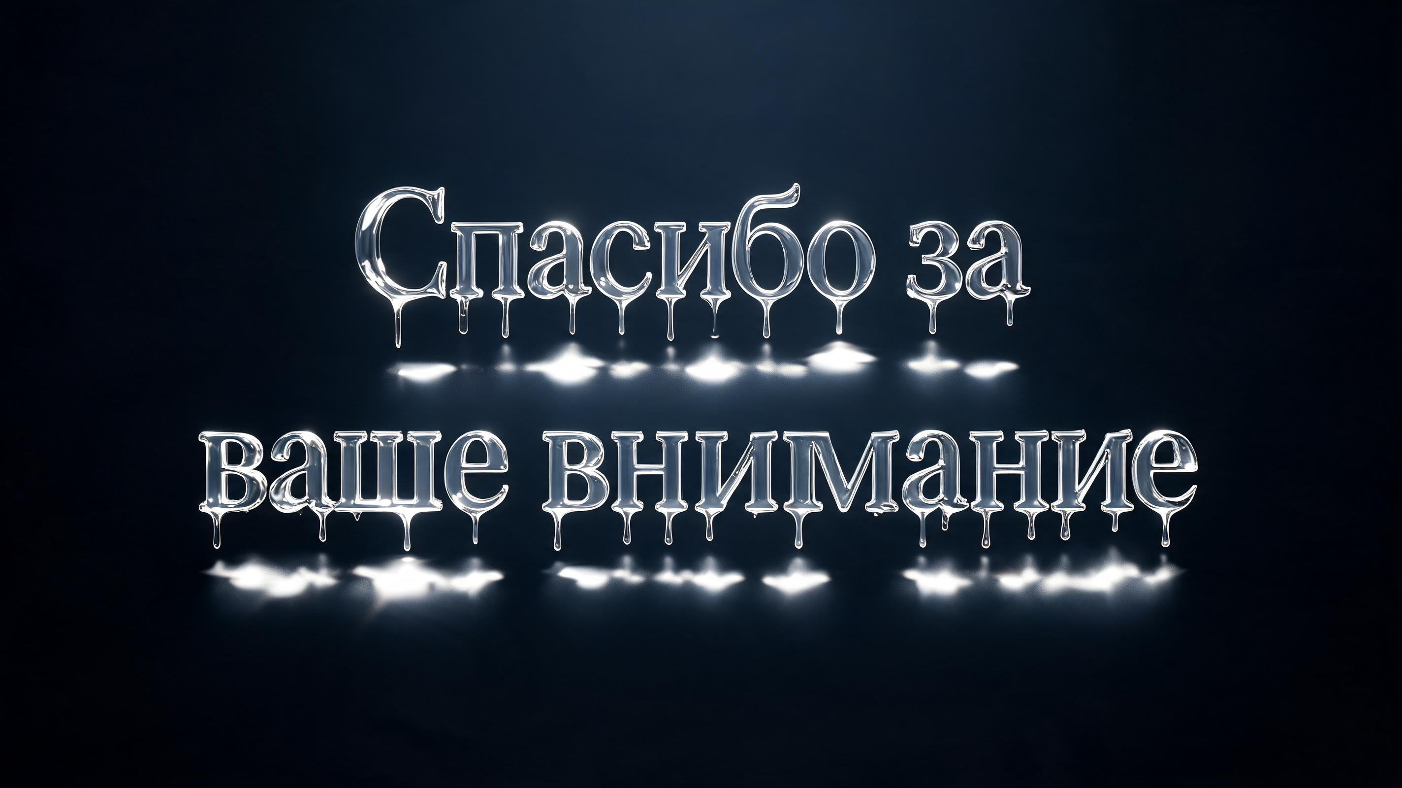 "Спасибо за ваше внимание" — Glass | AI Text Effect Generator