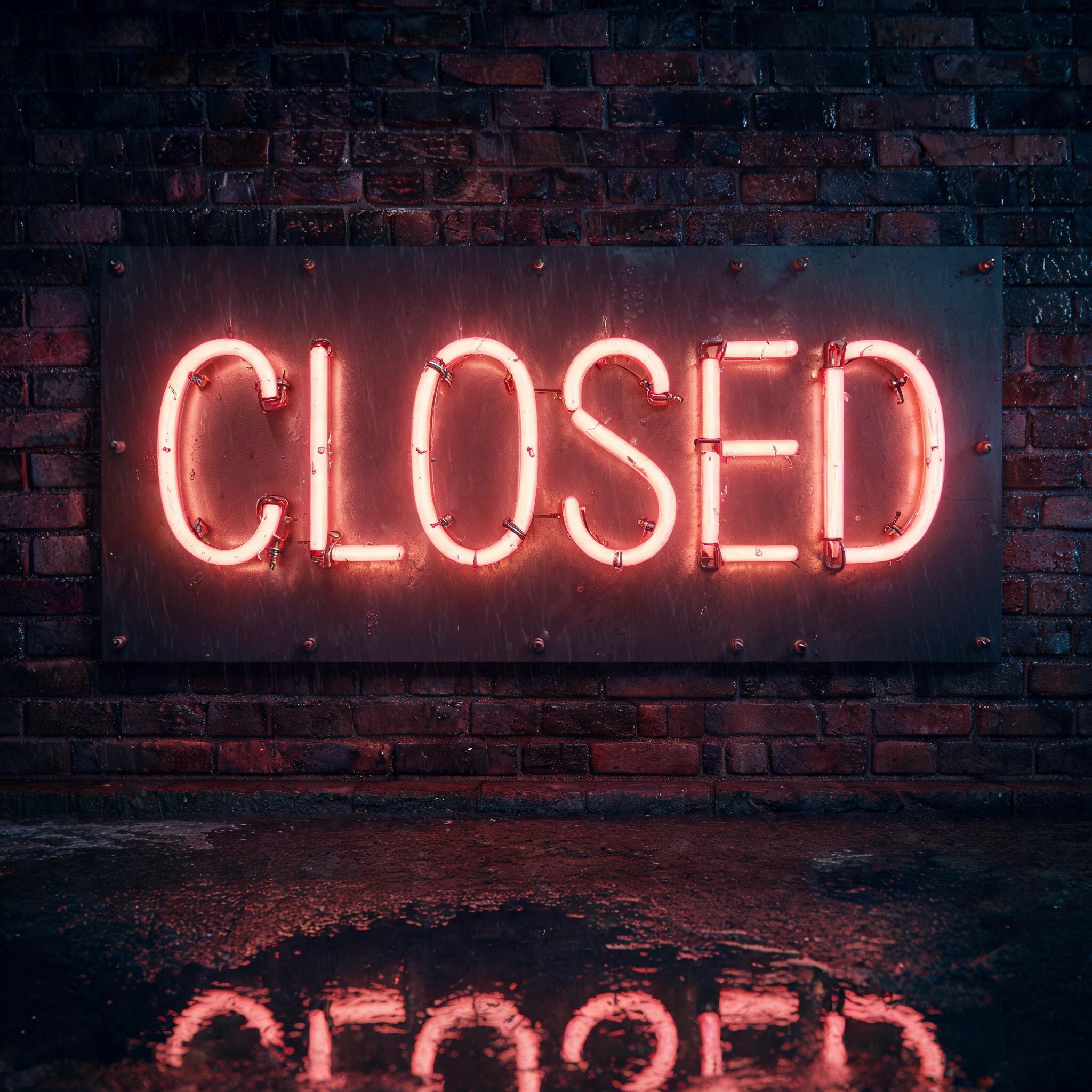 "CLOSED" — Neon Sign | AI Text Effect Generator
