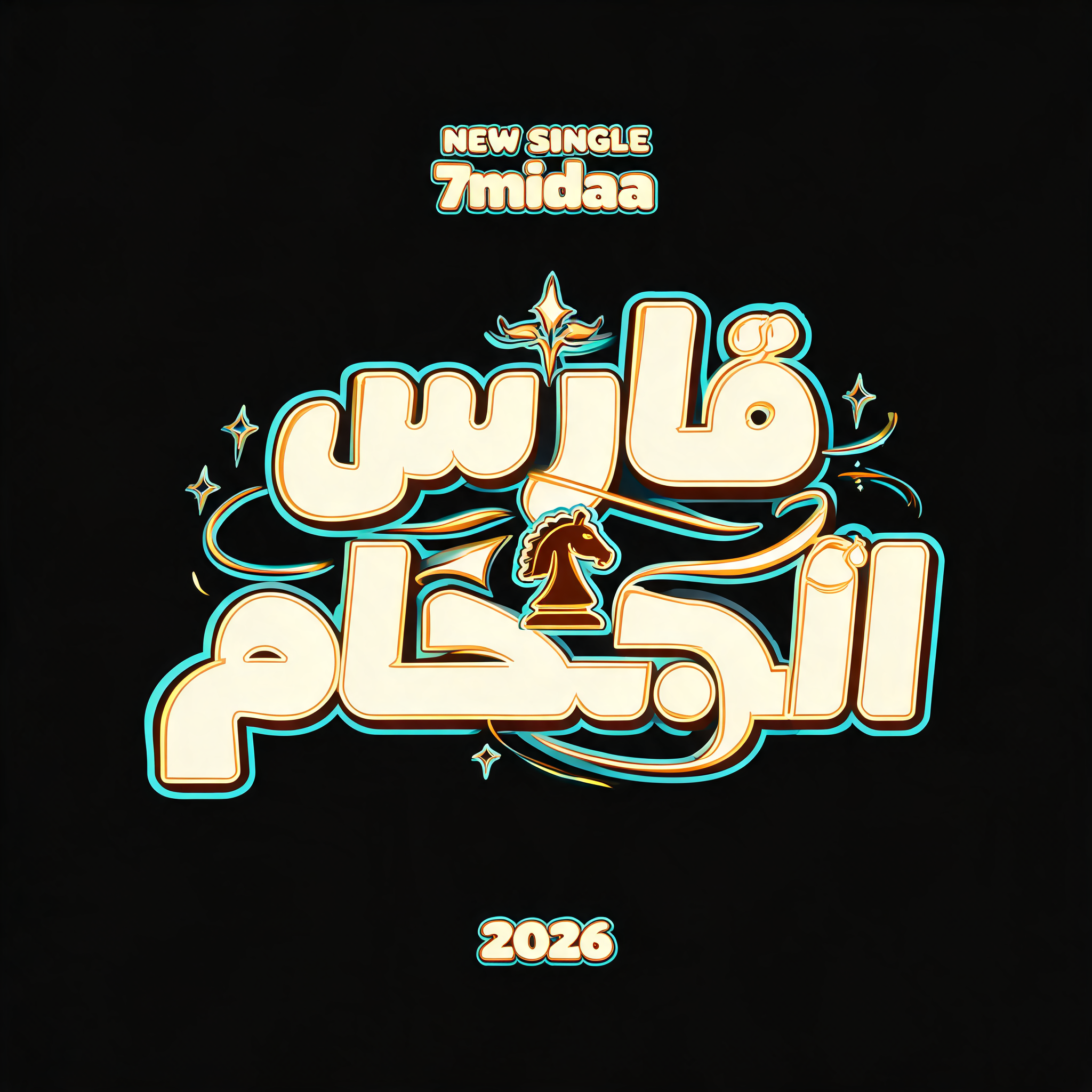 "فارس الأحلام
7midaa
NEW SINGLE
2026" — Cinematic Youtube Creator text effect
