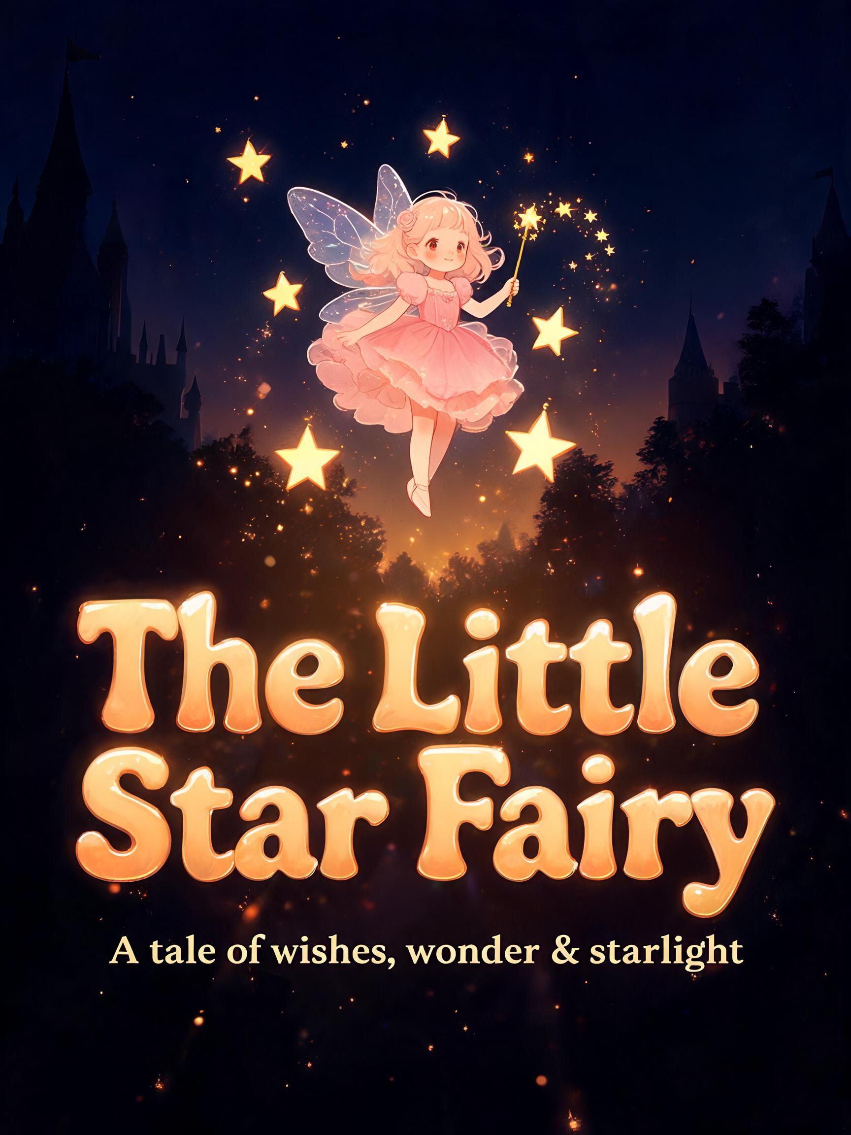 "Design a children's book cover for the story The Little Star Fairy" — Fairy Tale | AI Text Effect Generator