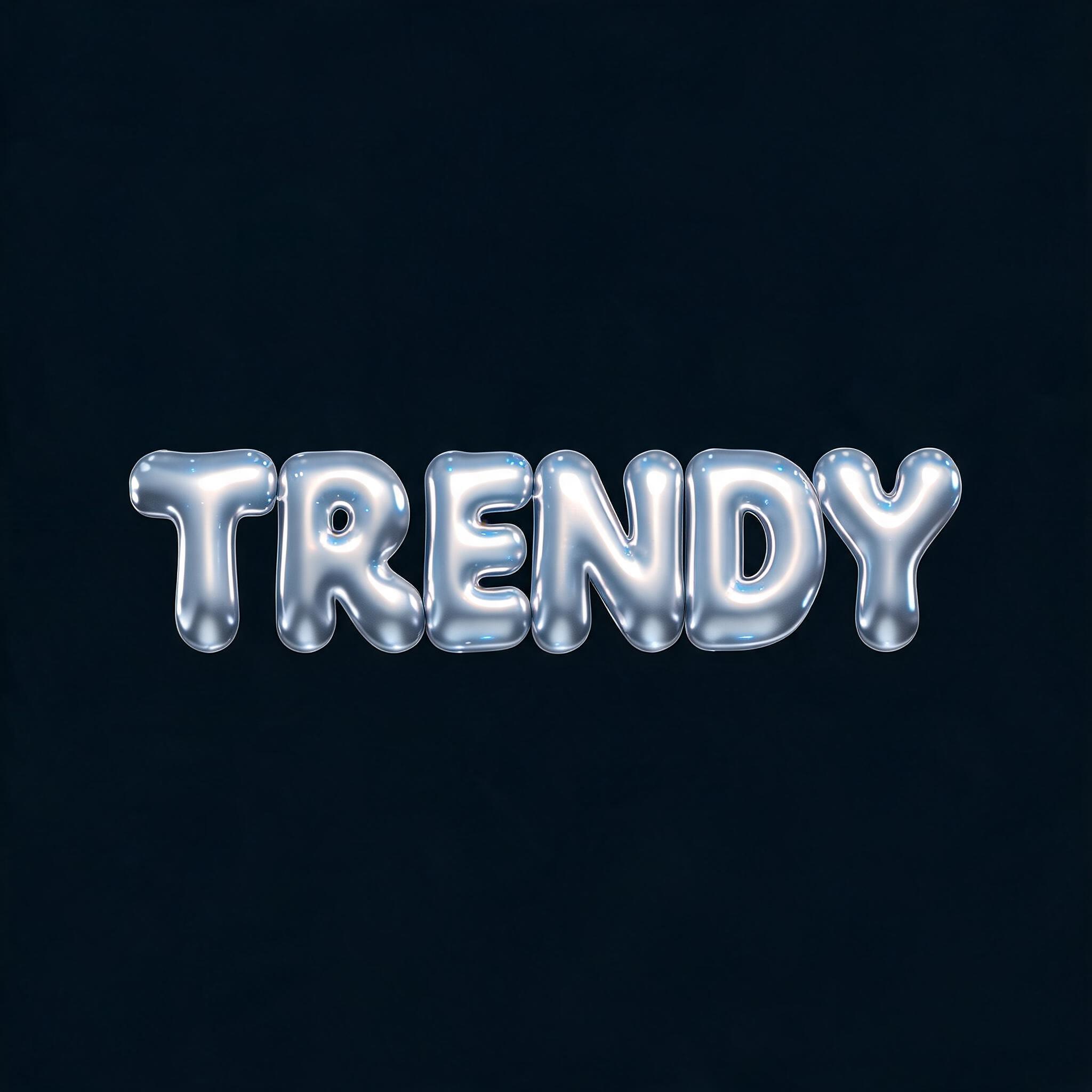 "TRENDY" — Chrome Metal 3d | AI Text Effect Generator