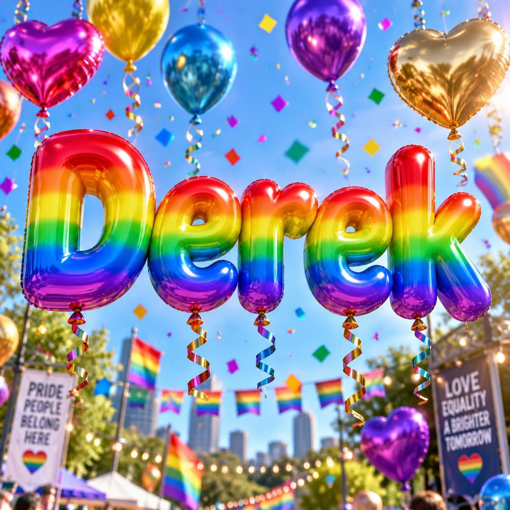 "Derek" — Rainbow | AI Text Effect Generator