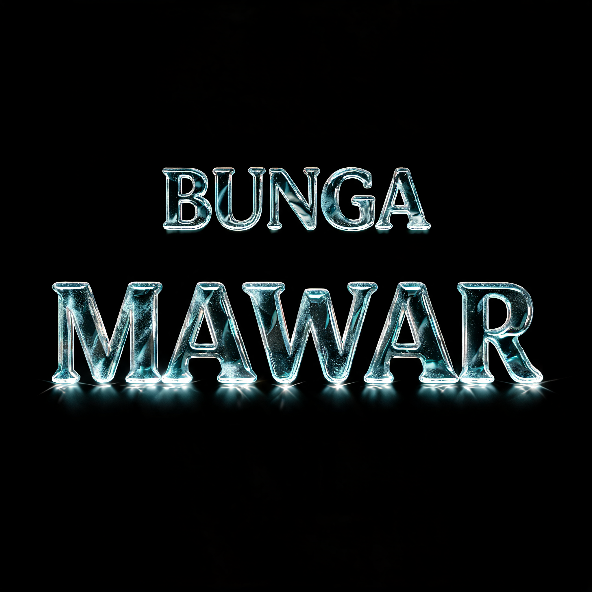 "BUNGA MAWAR" — Glass | AI Text Effect Generator