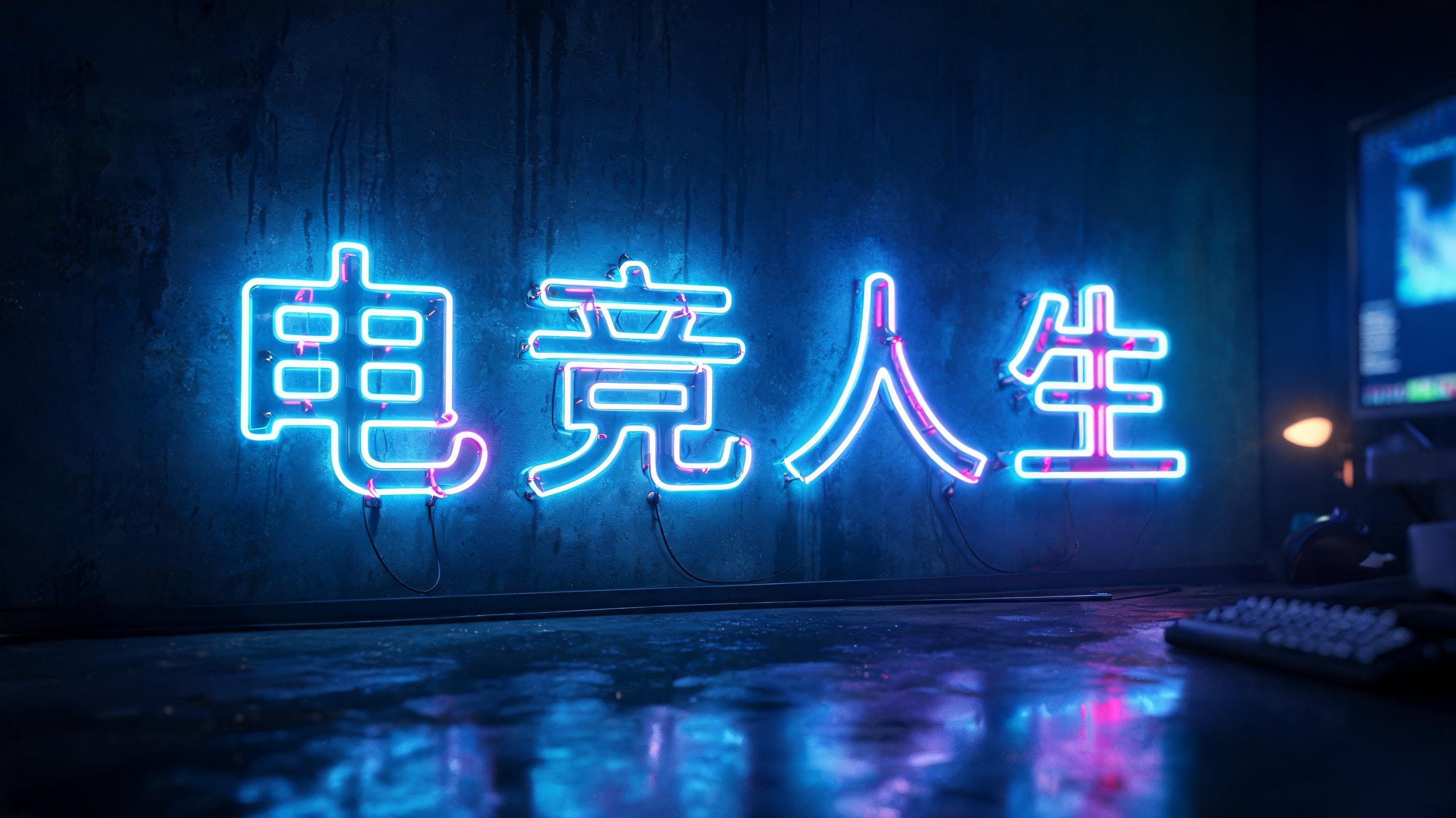 "电竞人生" — Neon Glow | AI Text Effect Generator