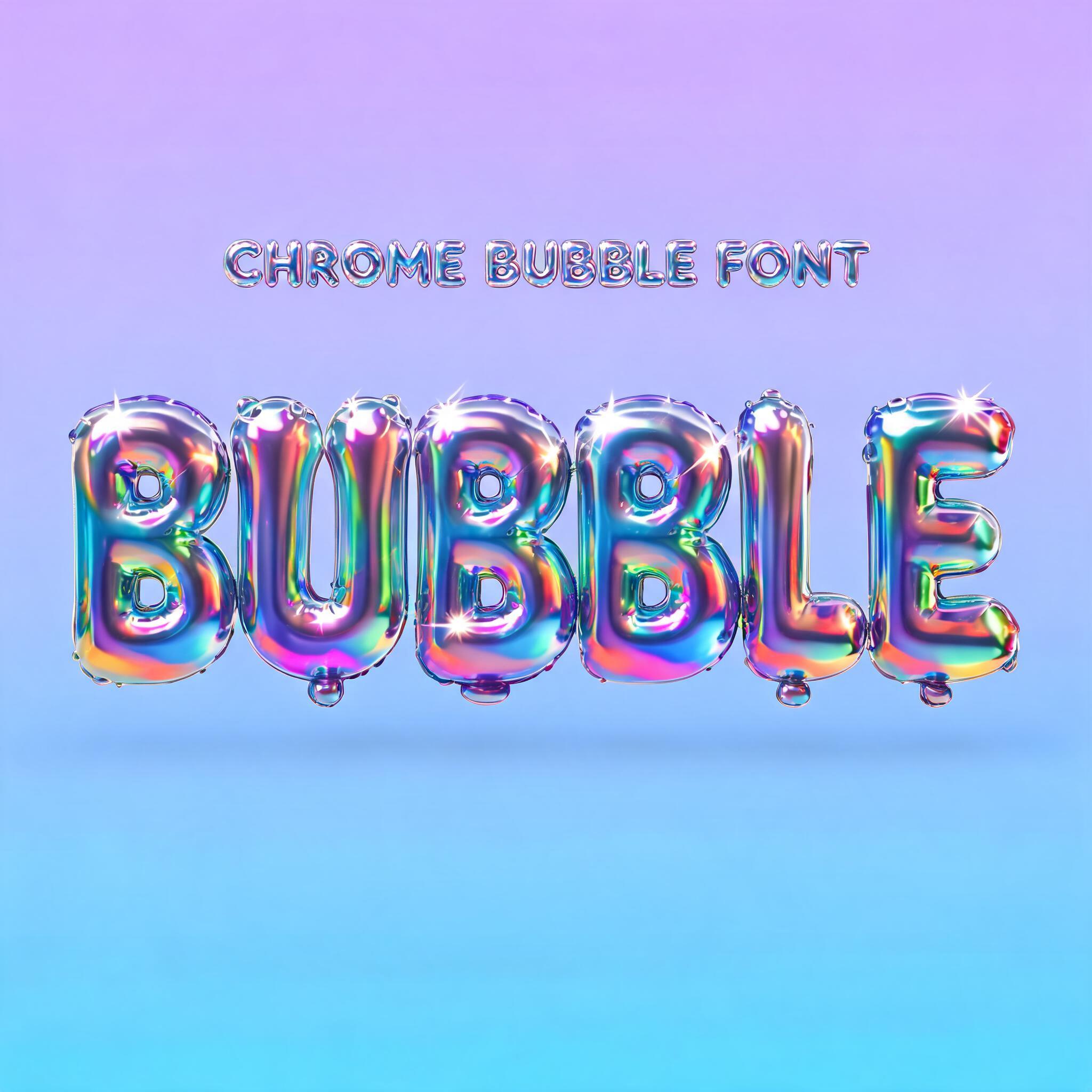 "BUBBLE
CHROME BUBBLE FONT" — Y2k Chrome | AI Text Effect Generator