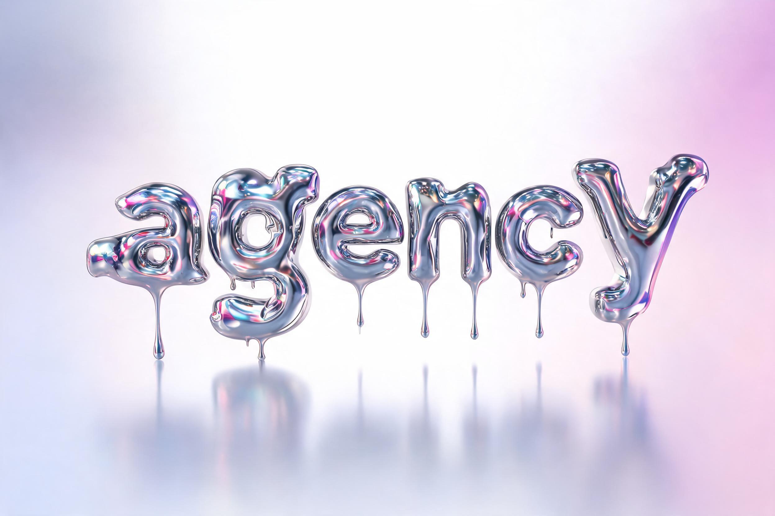 "agency" — Y2k Liquid | AI Text Effect Generator
