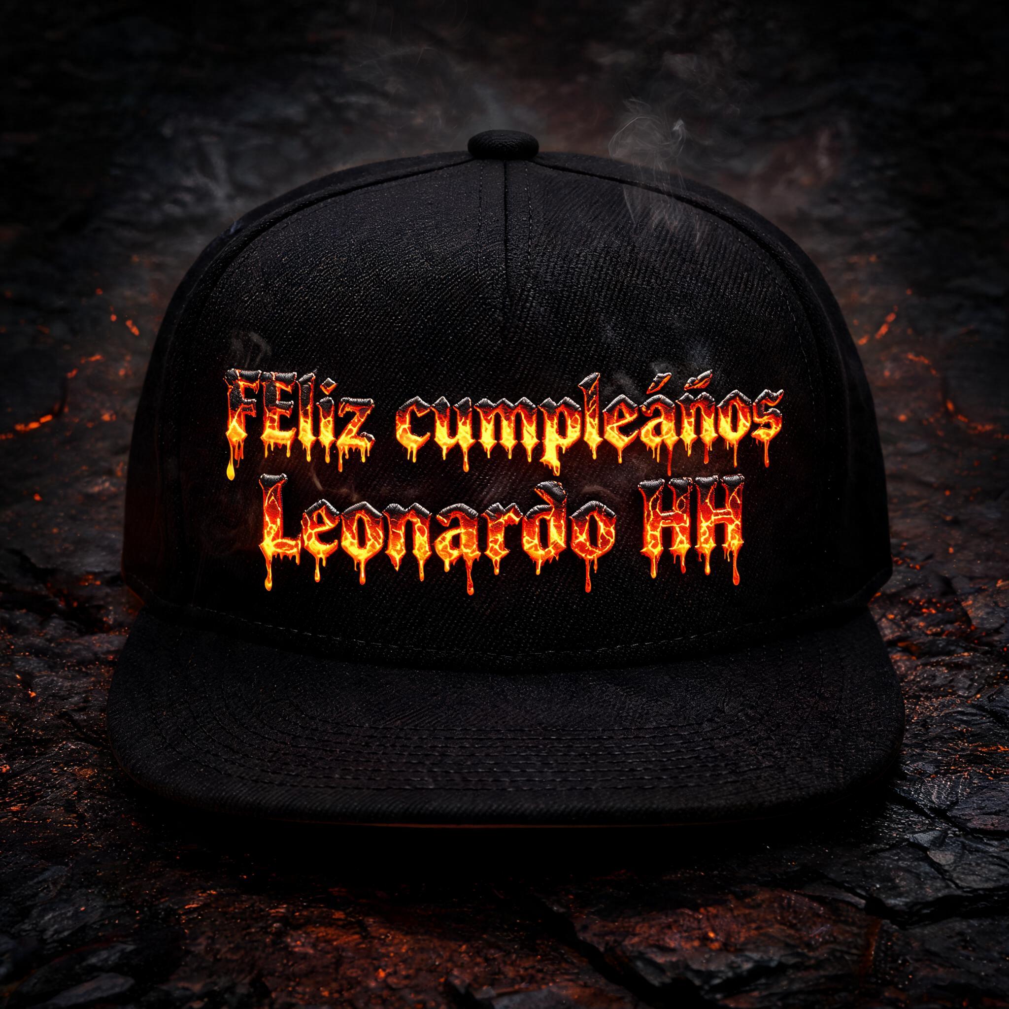 "FEliz cumpleaños 
Leonardo HH" — Fire Smoke | AI Text Effect Generator