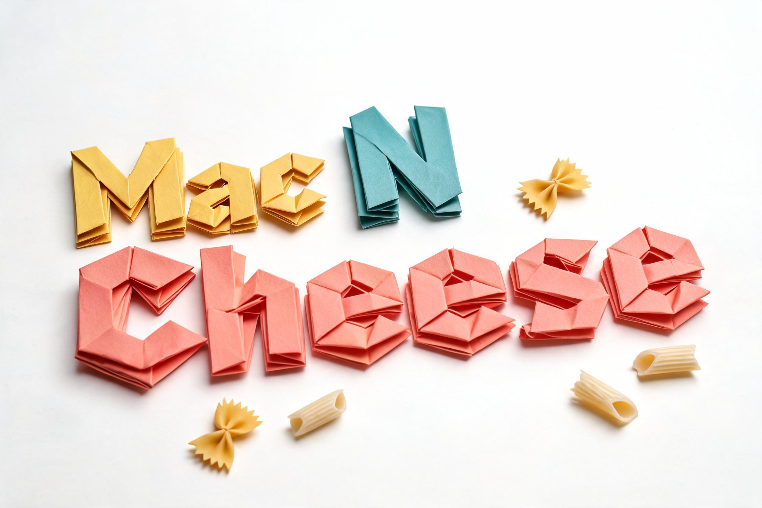 "Mac N Cheese " — Origami text effect