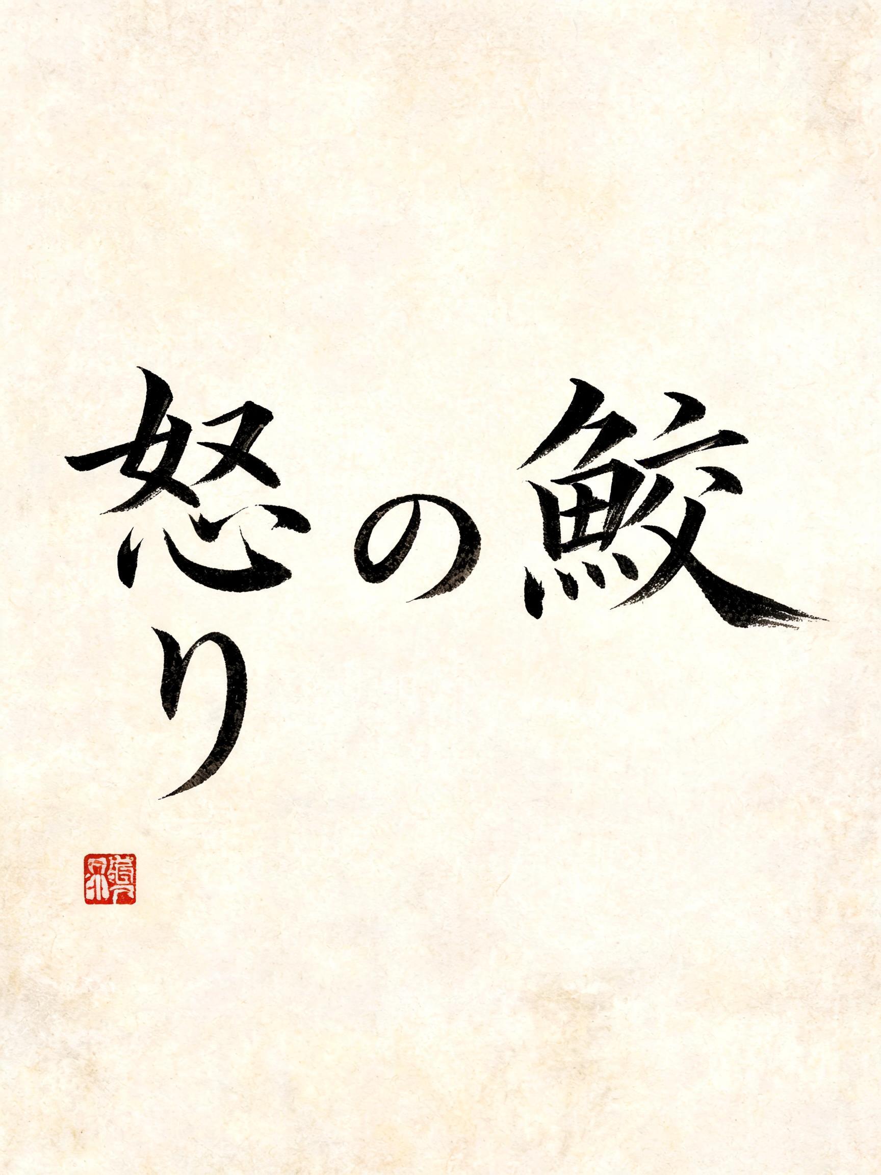 "鮫の怒り" — Brush Japanese Ink | AI Text Effect Generator