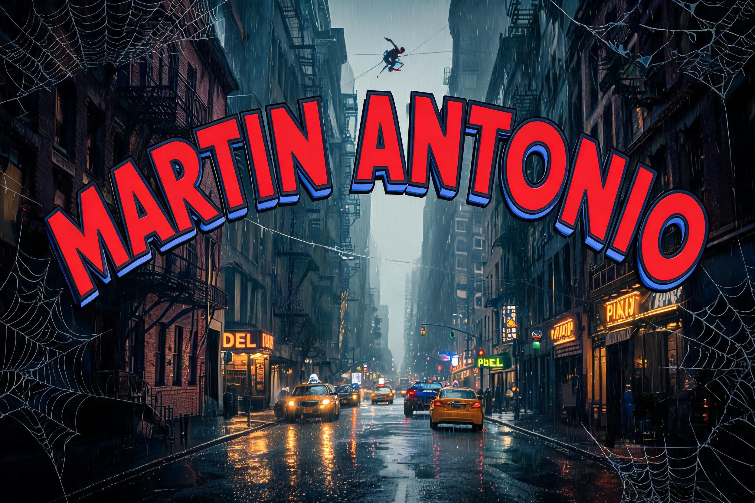"Martin Antonio" — Spider Hero | AI Text Effect Generator
