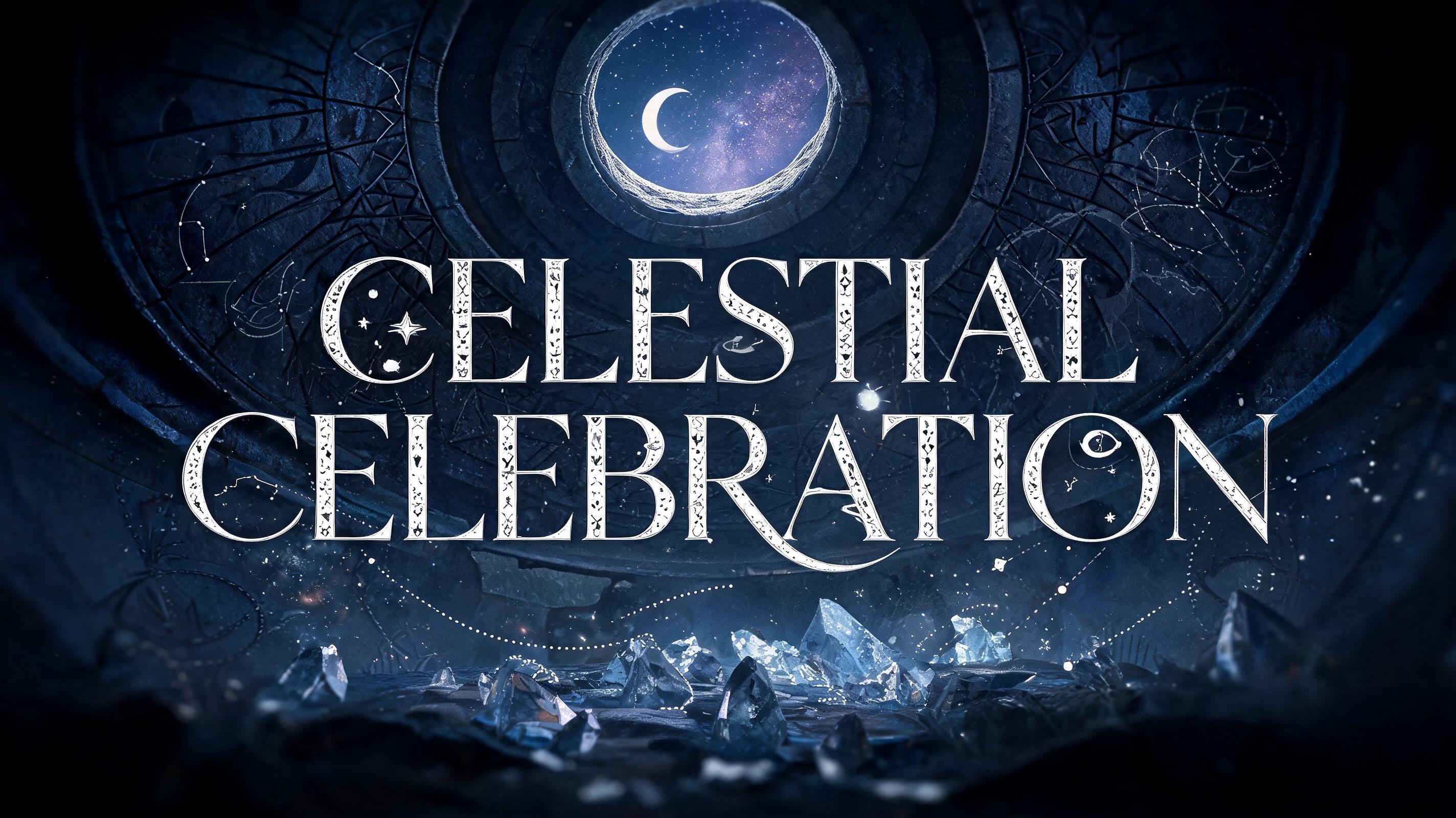 "Celestial Celebration" — Celestial Symbol text effect