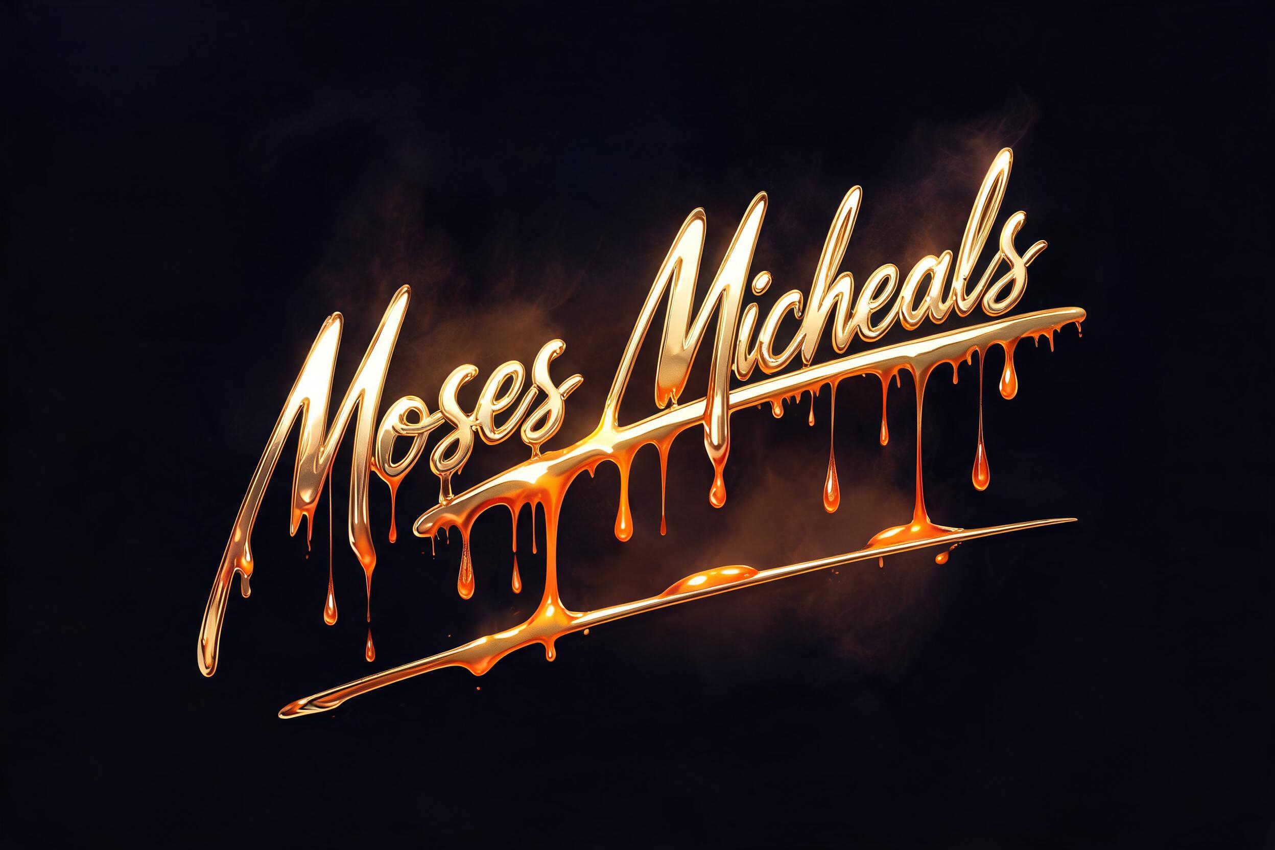 "Moses Micheals" — Drip Font Melting | AI Text Effect Generator