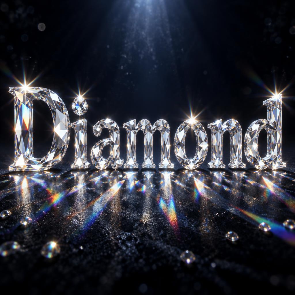"Diamond" — Glass Crystal | AI Text Effect Generator