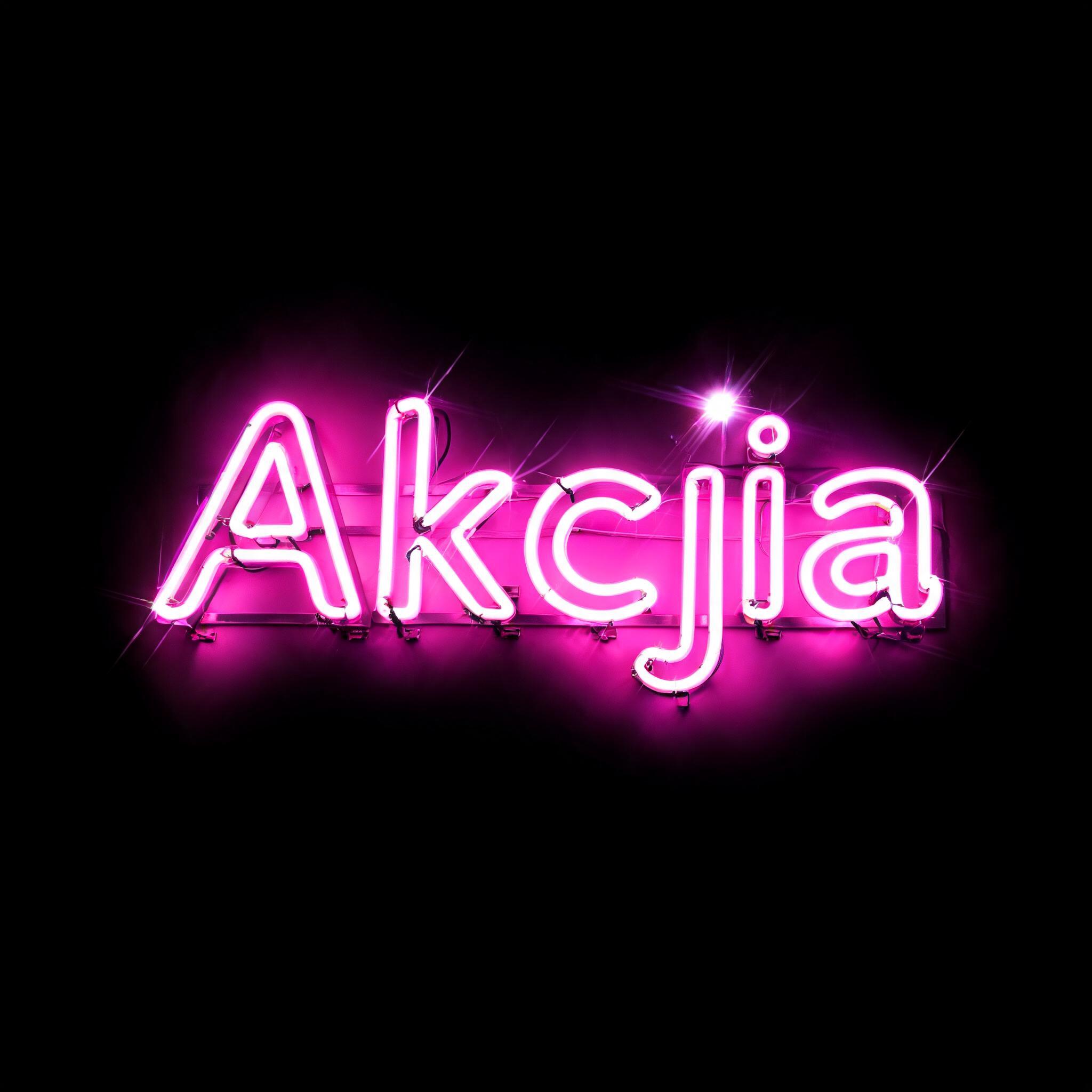 "Akcija" — Neon Sign | AI Text Effect Generator
