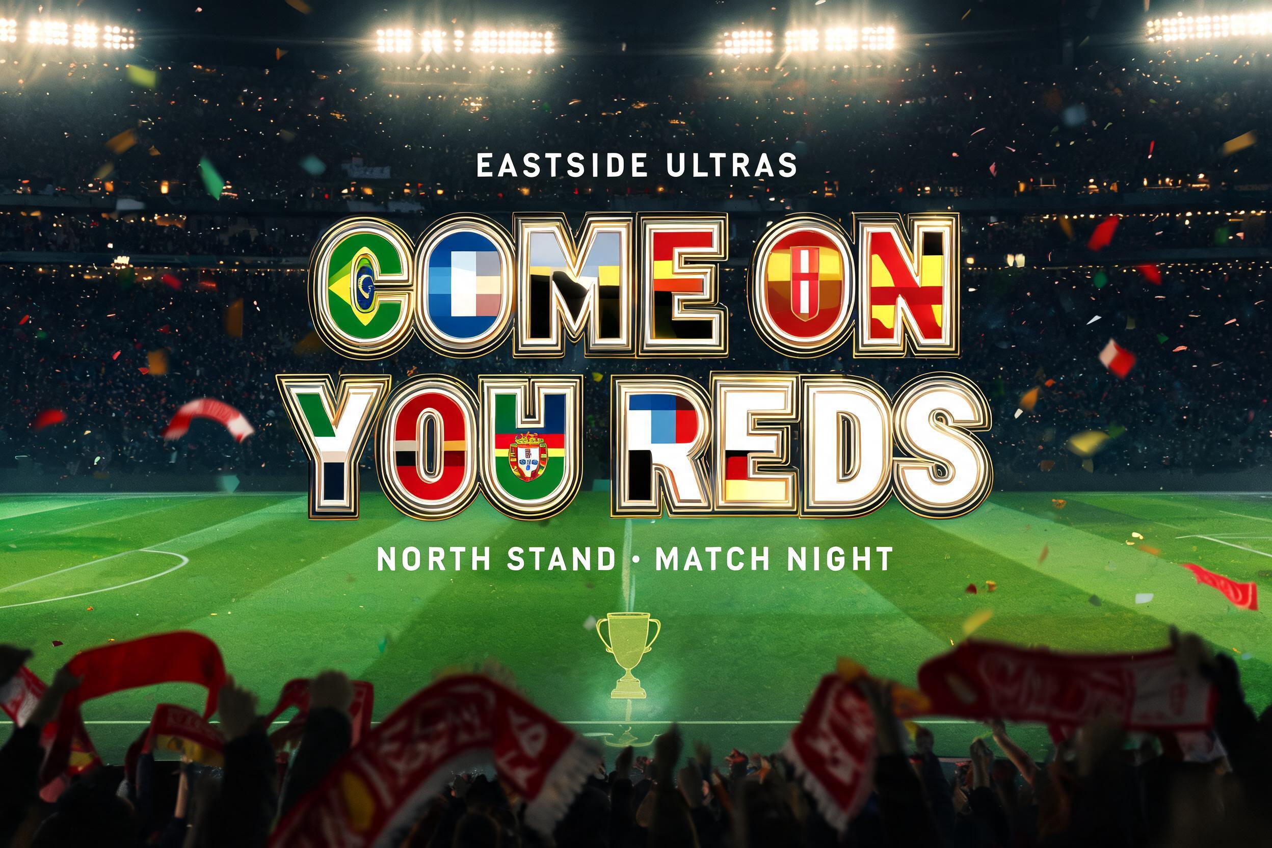 COME ON
YOU REDS
EASTSIDE ULTRAS
NORTH STAND · MATCH NIGHT