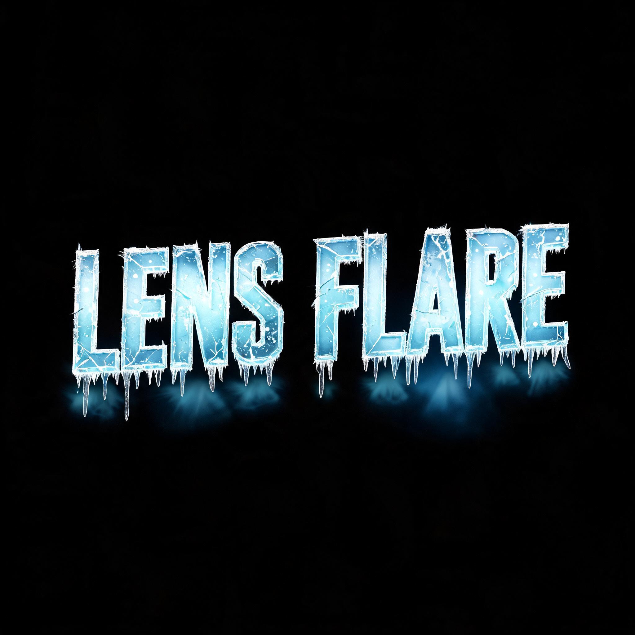 "LENS FLARE" — Glass Frozen | AI Text Effect Generator