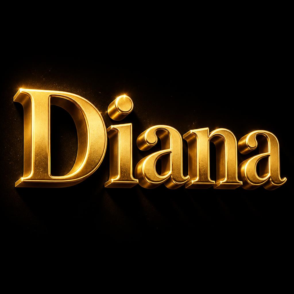 "Diana" — 3d Bold Gold | AI Text Effect Generator