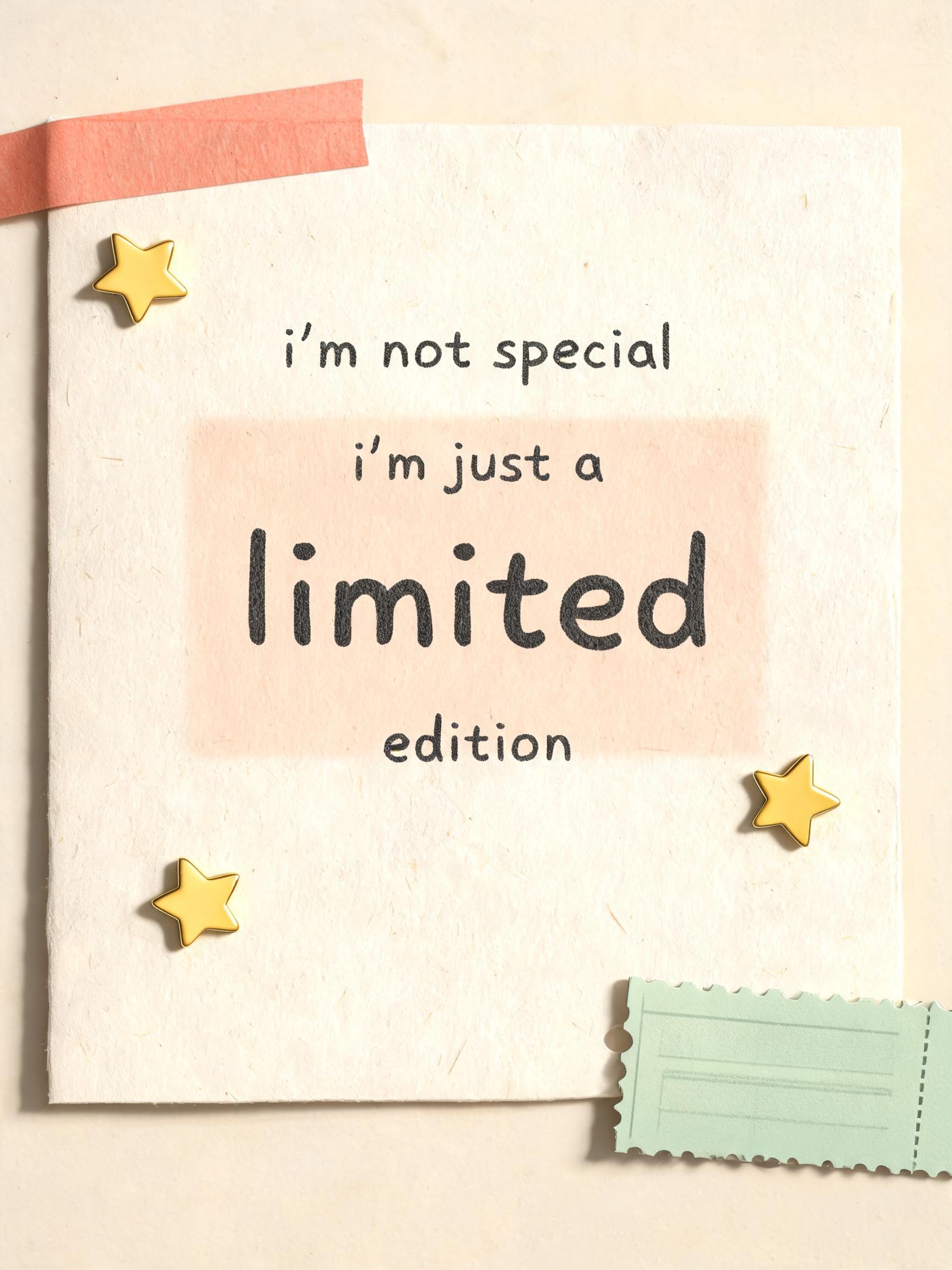 "i'm not special i'm just a limited edition" —  | AI Text Effect Generator