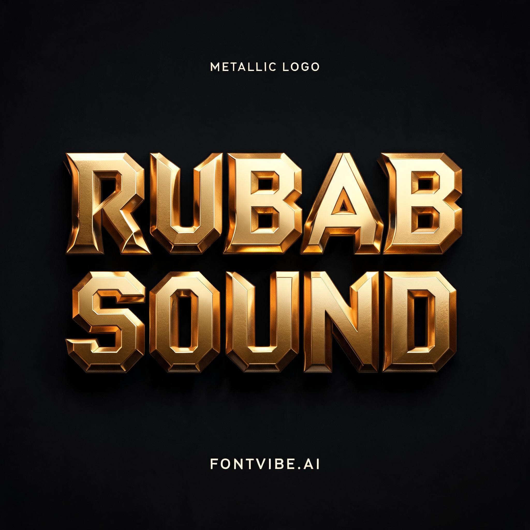 "RUBAB SOUND" — Metallic | AI Text Effect Generator