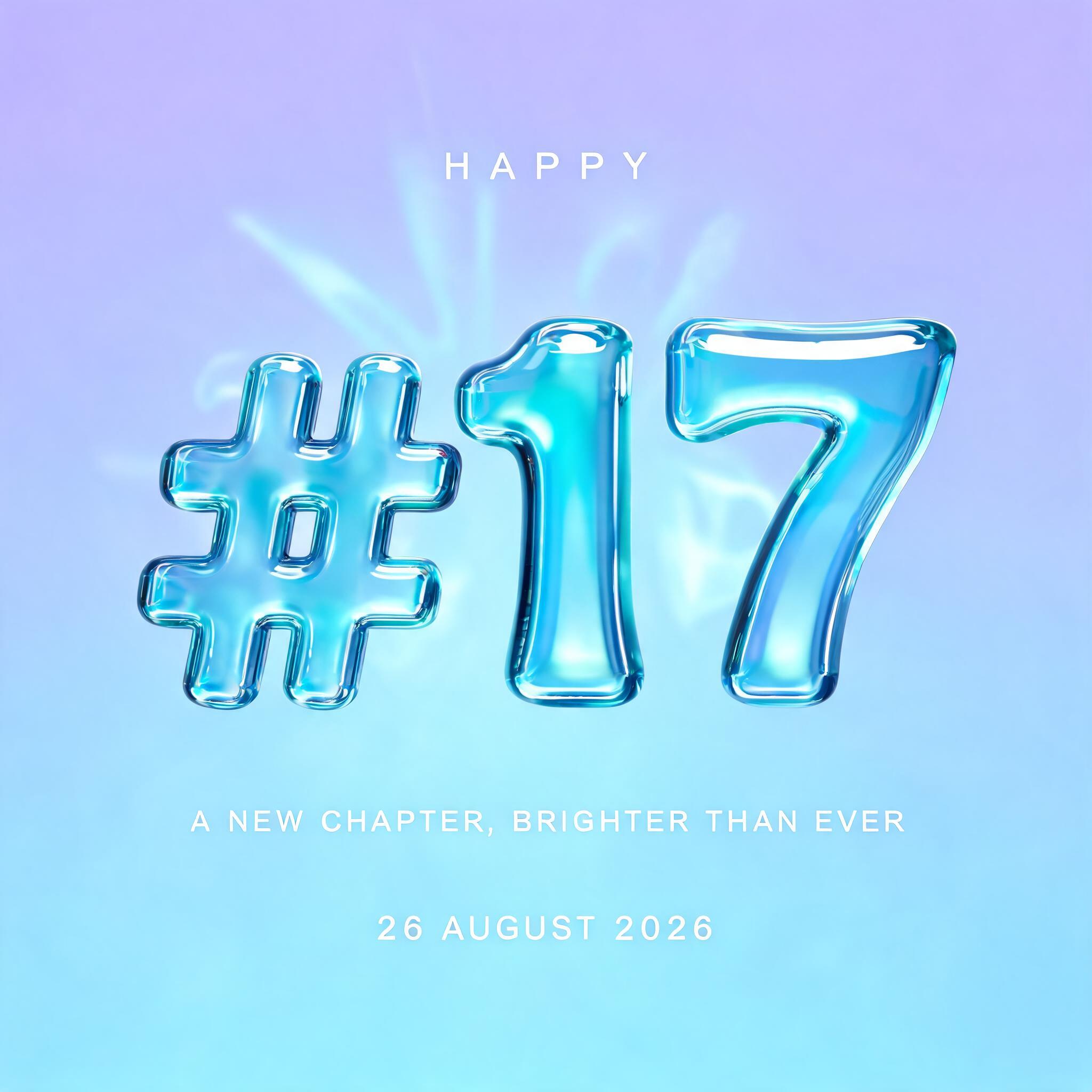 "Happy #17" — Glass Liquid | AI Text Effect Generator