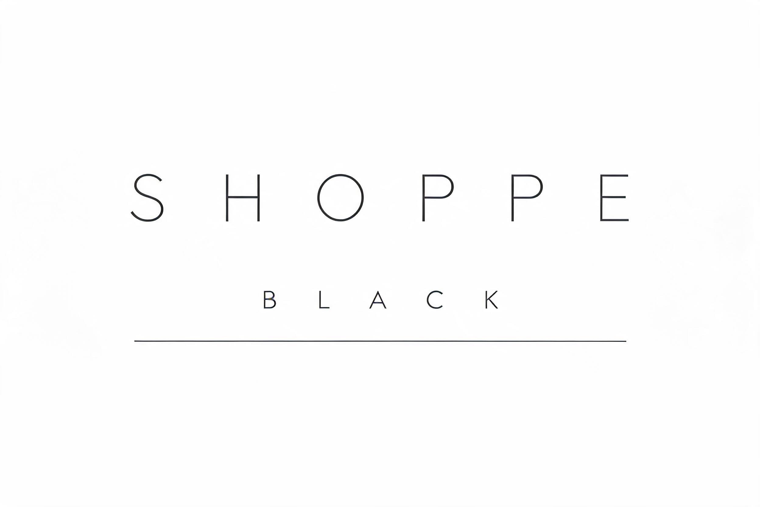 "Shoppe Black" — Minimal text effect