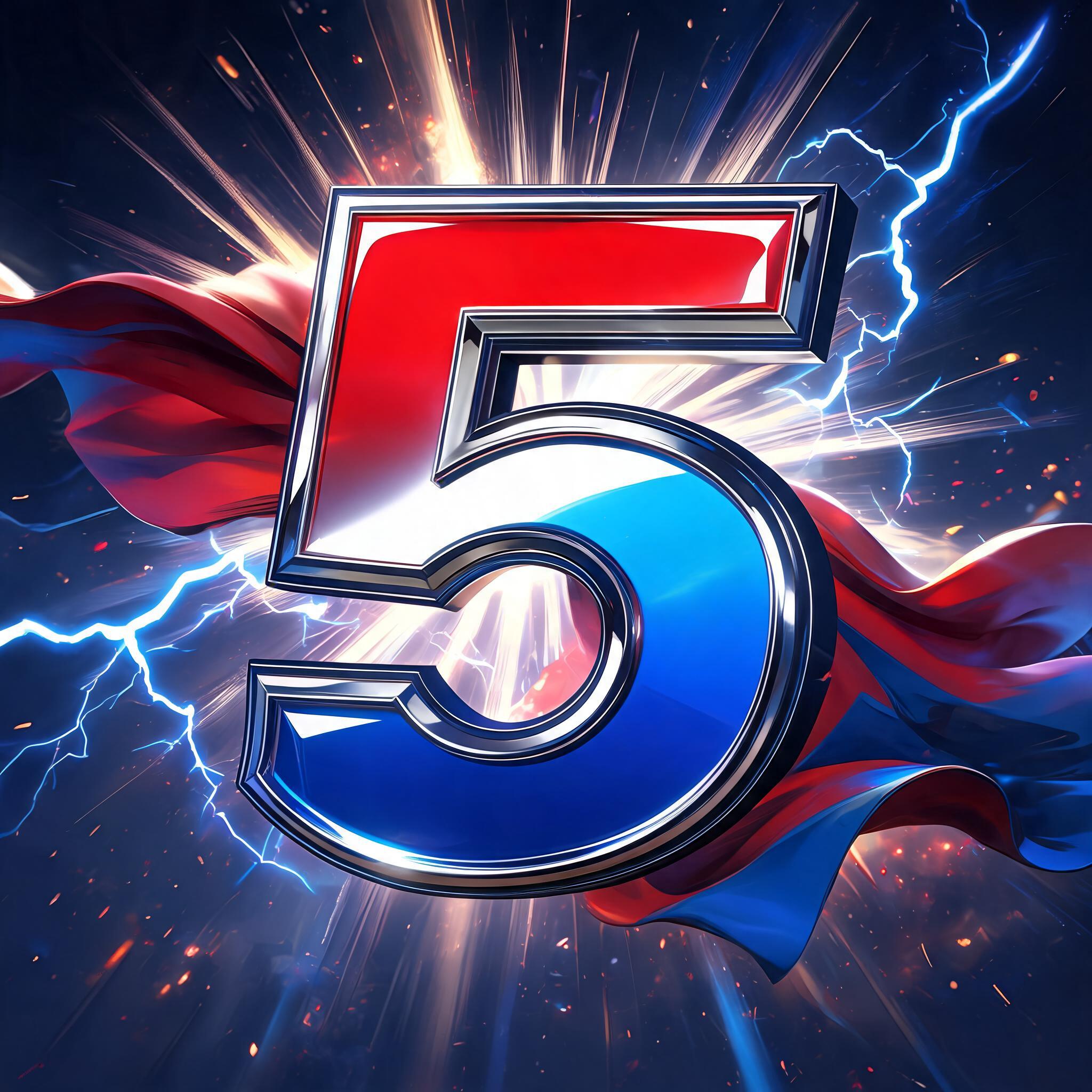 "5" — Superhero | AI Text Effect Generator