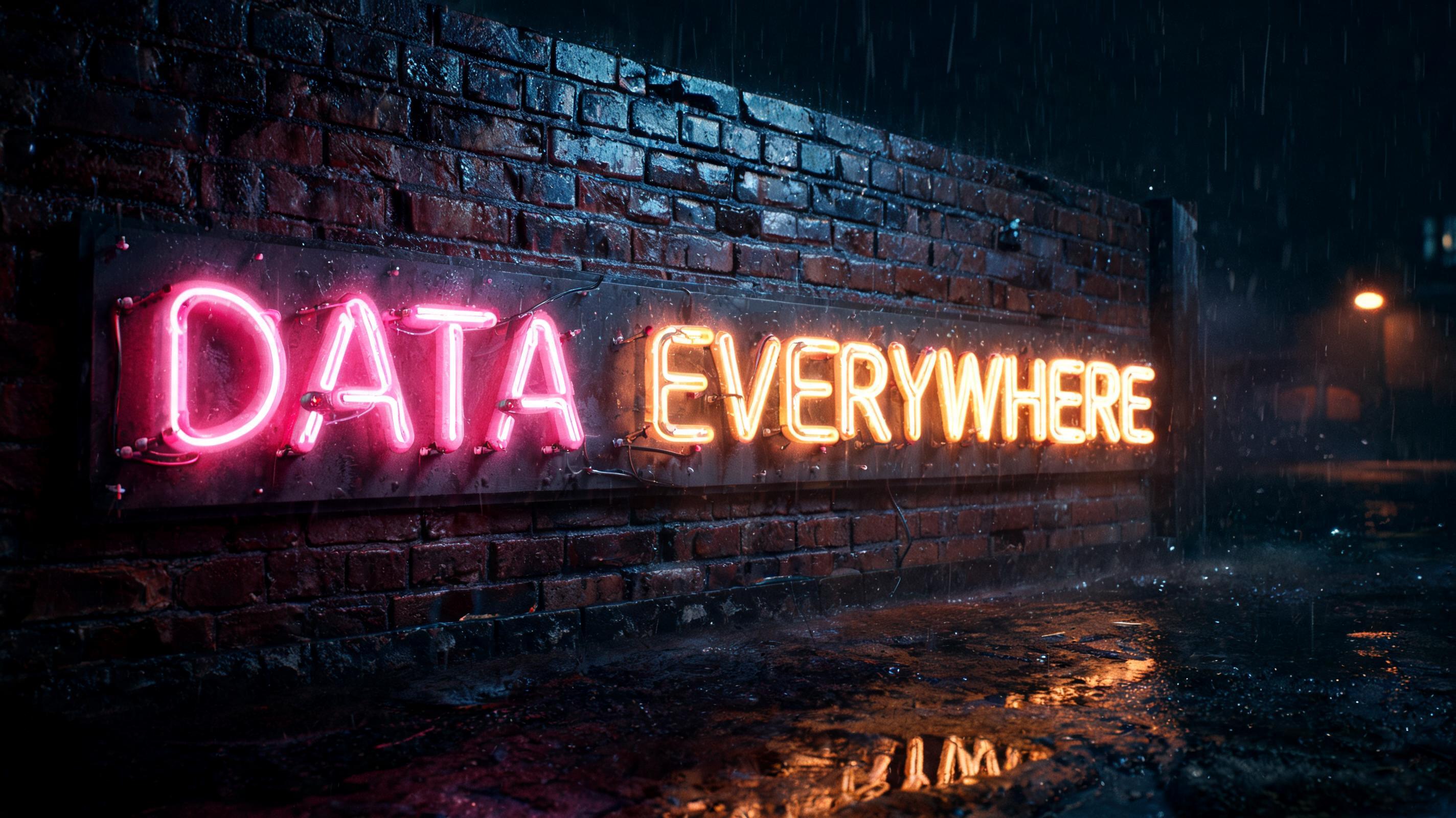"DATA EVERYWHERE" — Neon Sign | AI Text Effect Generator