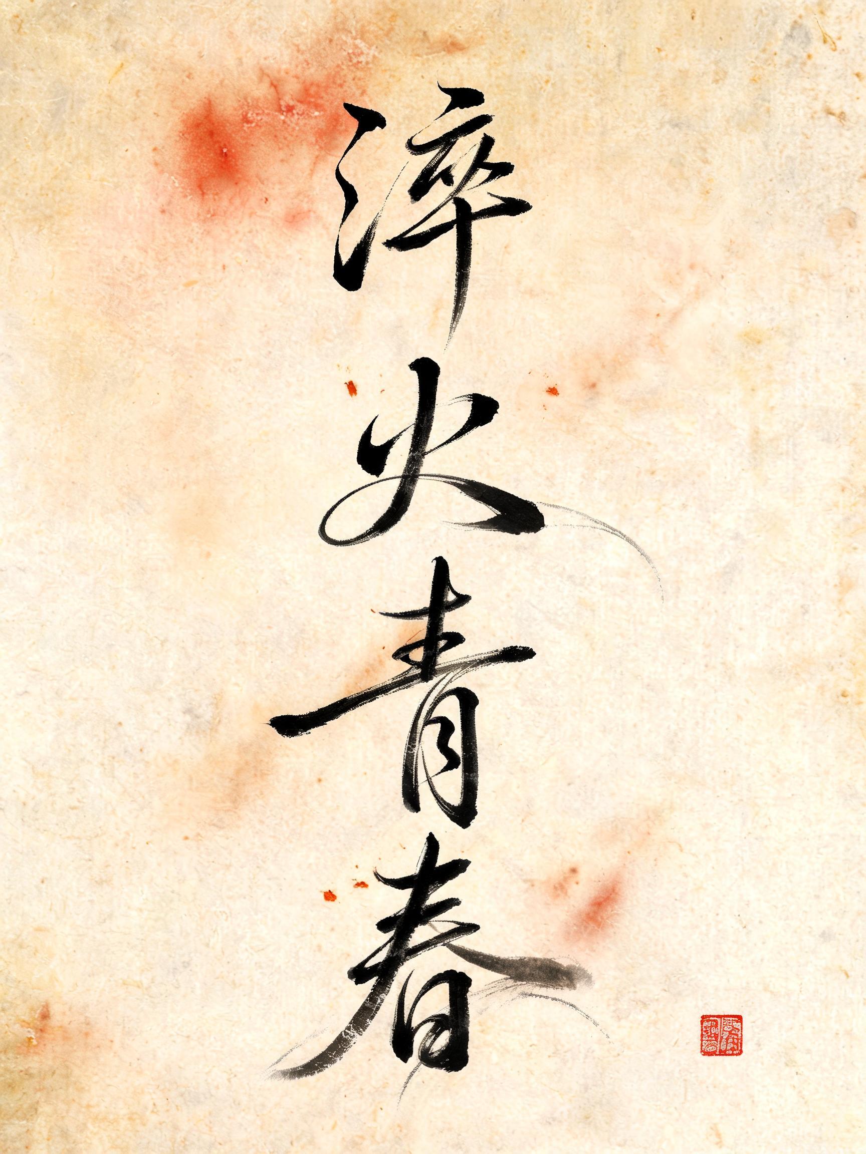 "淬火青春" — Brush Chinese Ink | AI Text Effect Generator