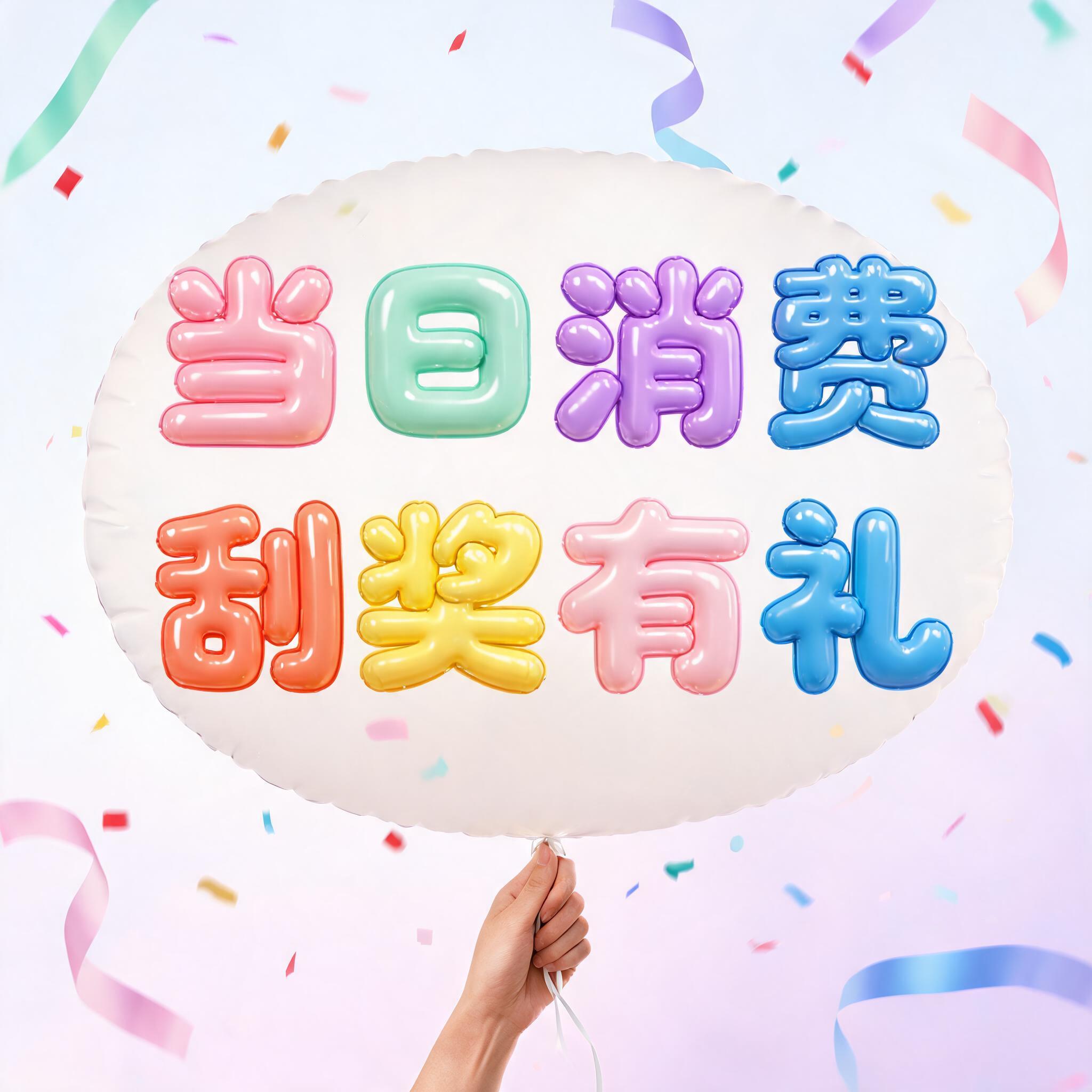"当日消费 刮奖有礼" — 3d Bold Inflated | AI Text Effect Generator